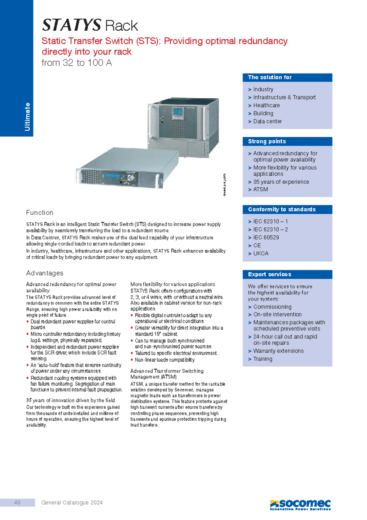 STATYS Rack STS: Advanced Redundancy Solutions for Data Centers - Studocu