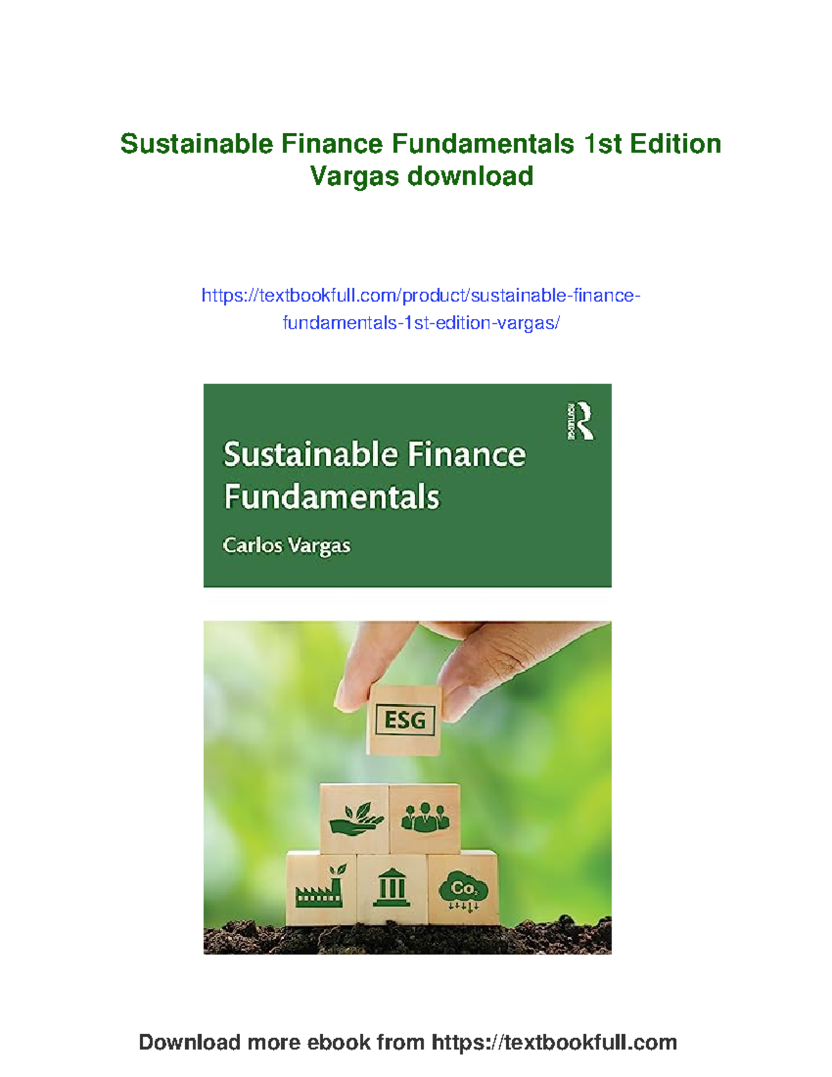 103266 - Sustainable Finance Fundamentals: A Comprehensive Overview ...
