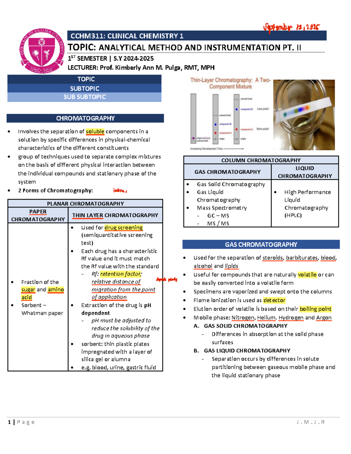 CCHM311: Clinical Chemistry 1 - Analytical Methods & Instrumentation Pt ...