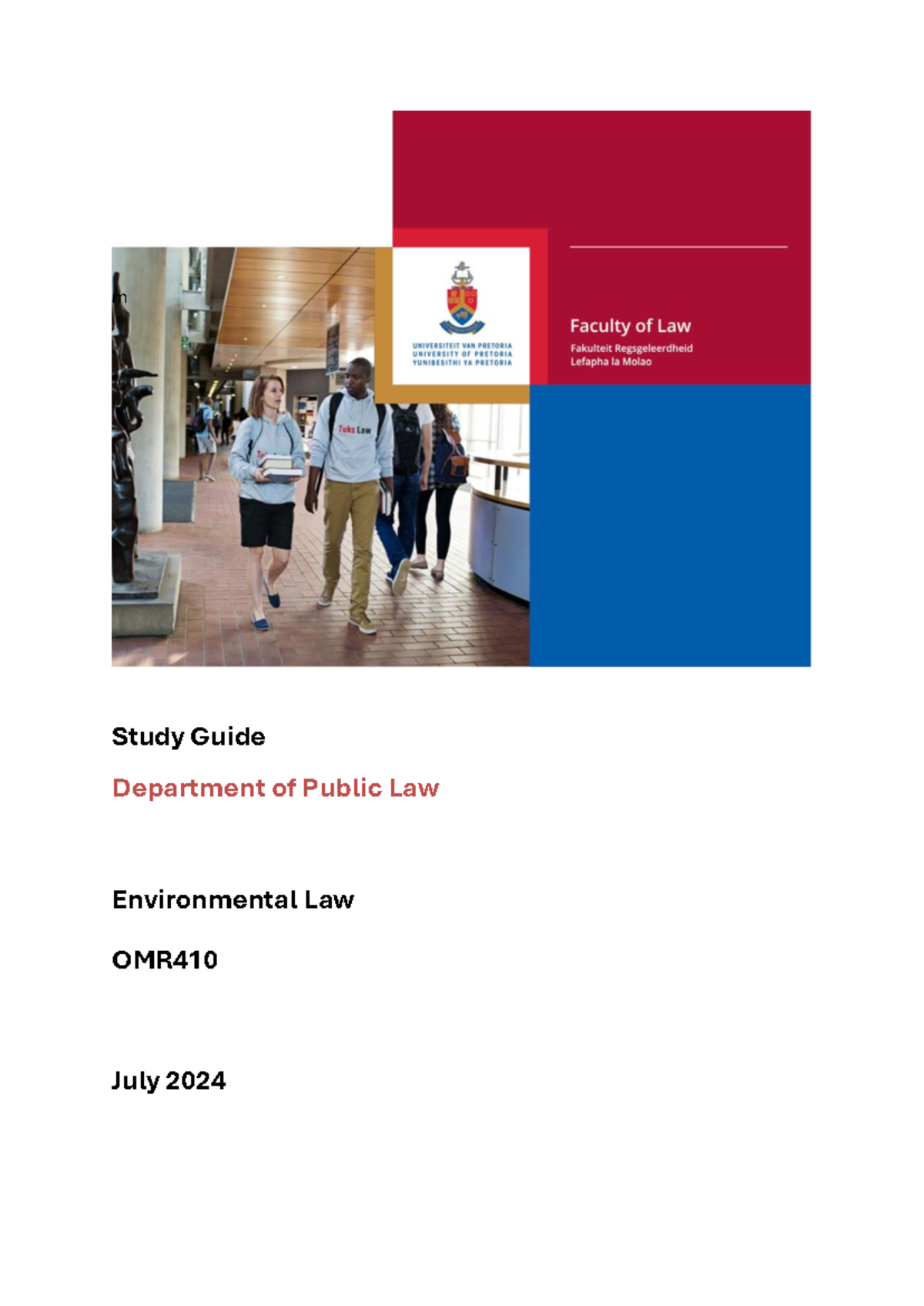 OMR410 Environmental Law Study Guide - July 2024 Edition - Studocu