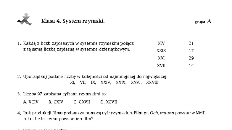 7 System rzymski - Sprawdzian Klasa 4 - Studocu