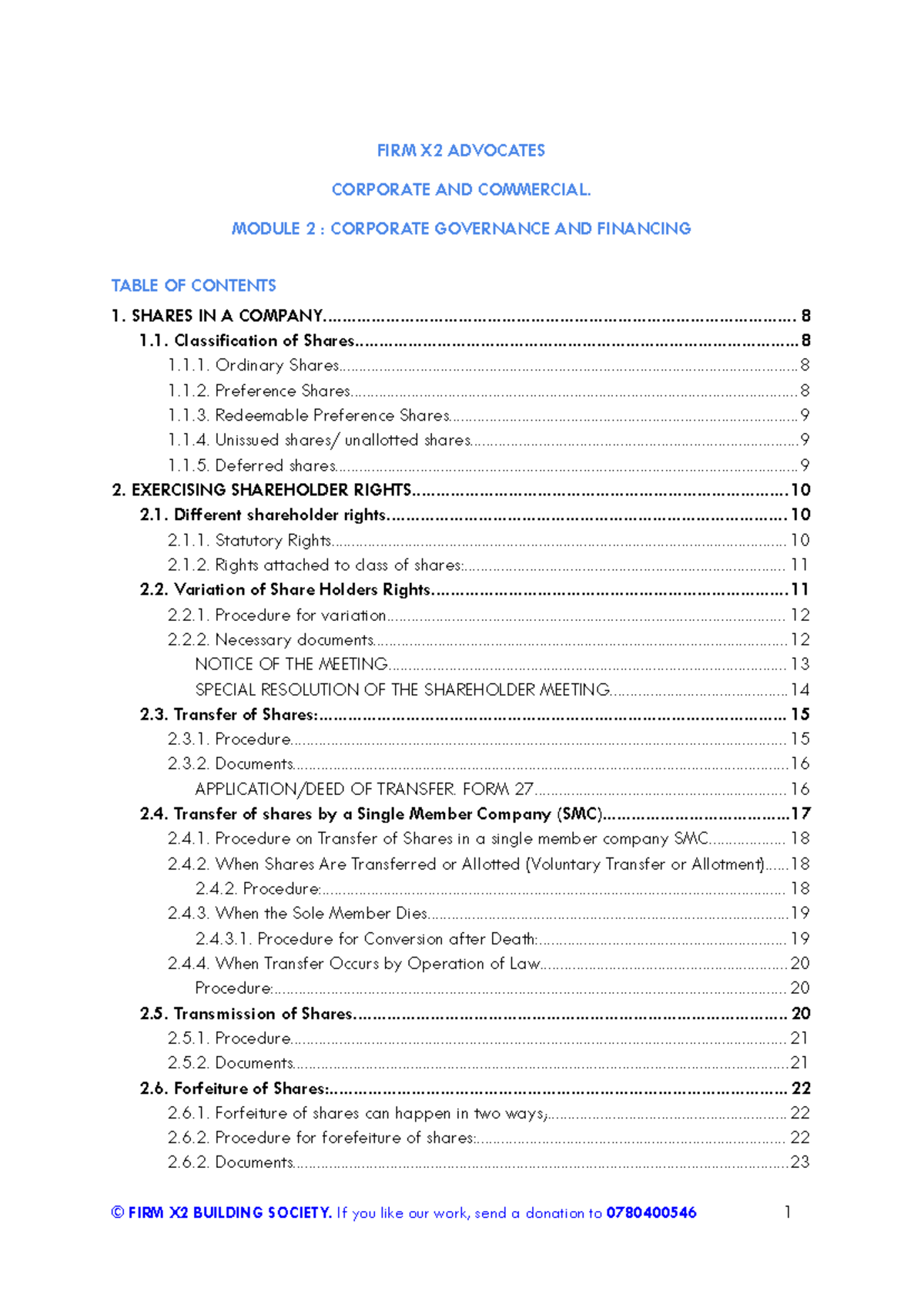 FIRM X2 CCP Module 2: Corporate Governance & Financing Overview - Studocu