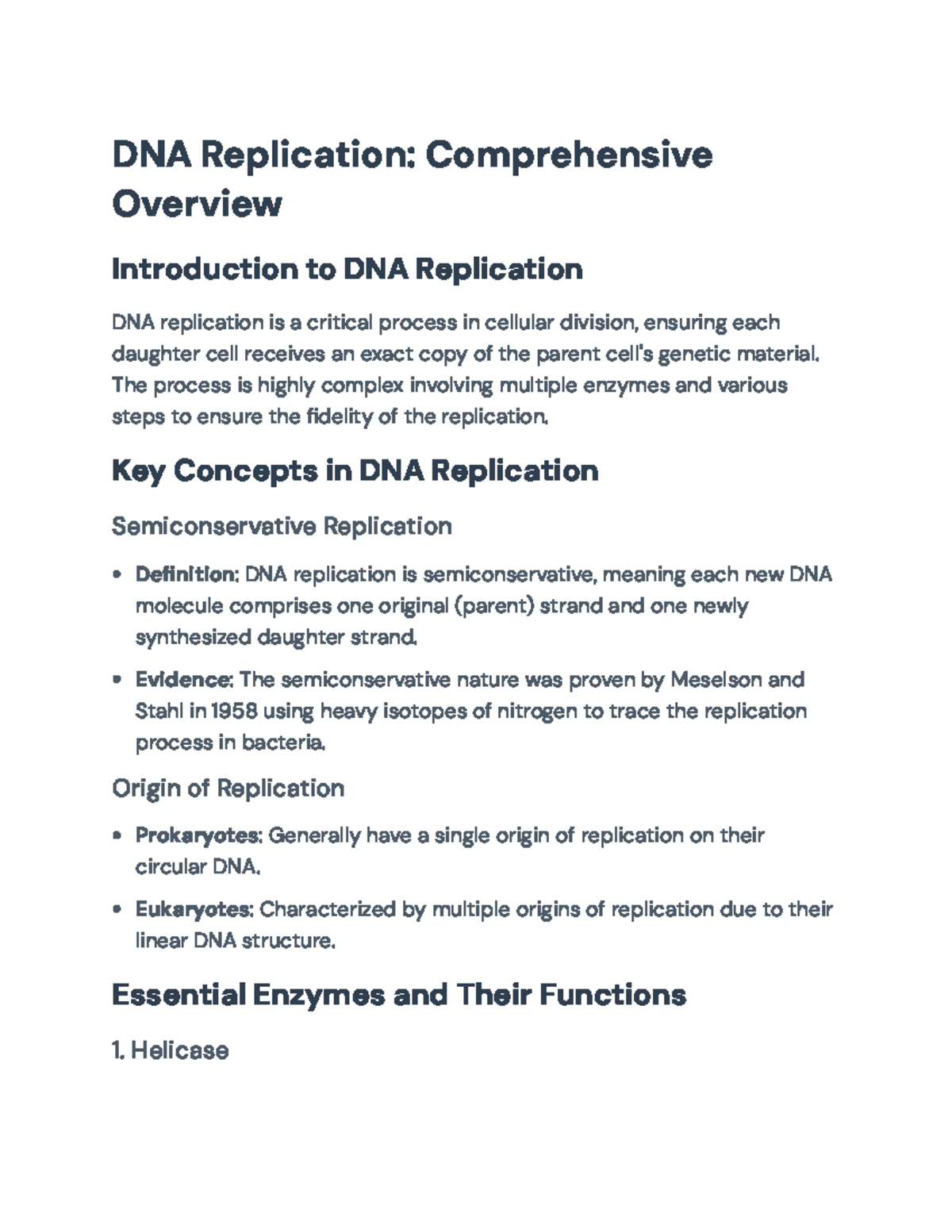 DNA Replication: Mechanisms and Key Enzymes Explained in Detail - DNA ...