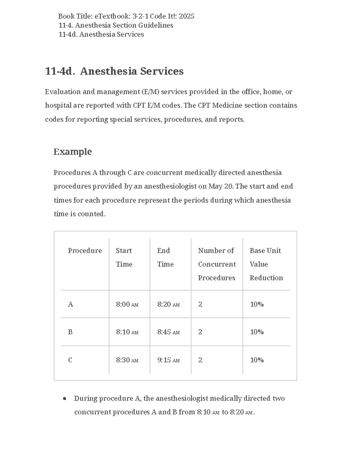 Anesthesia Services Guidelines: E/M Codes & Procedures (2025) - Studocu