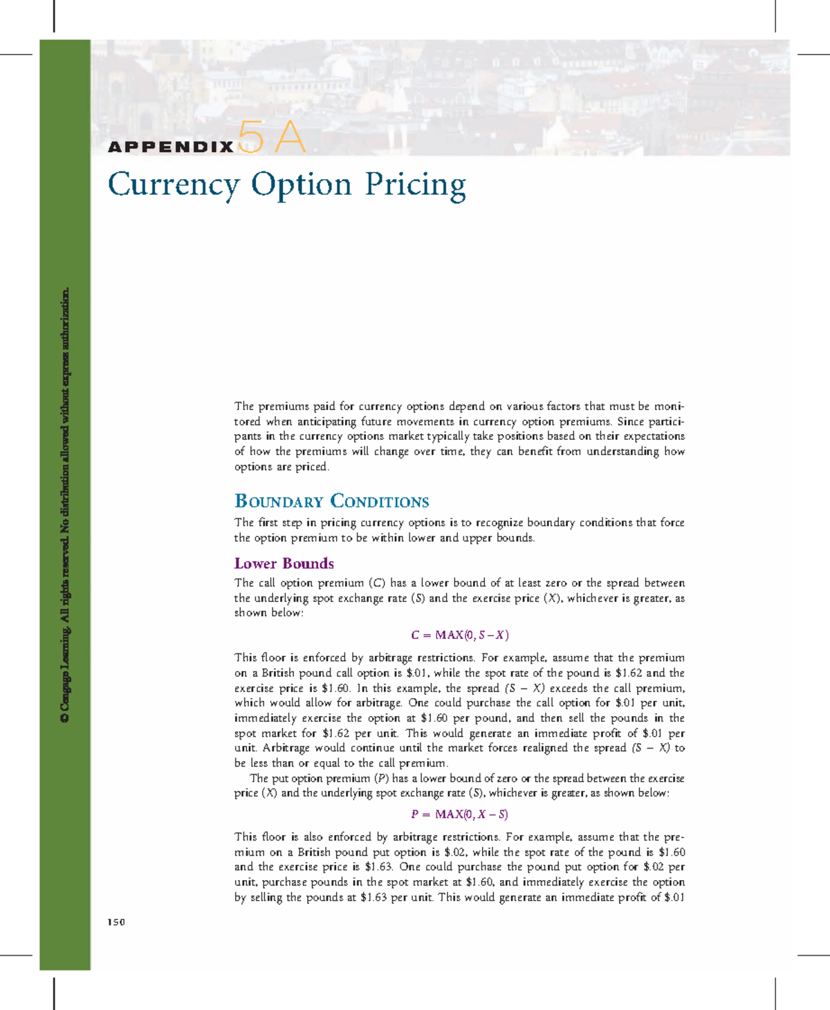 Appendix 5: Currency Option Pricing and Combinations (Ch05) - Studocu