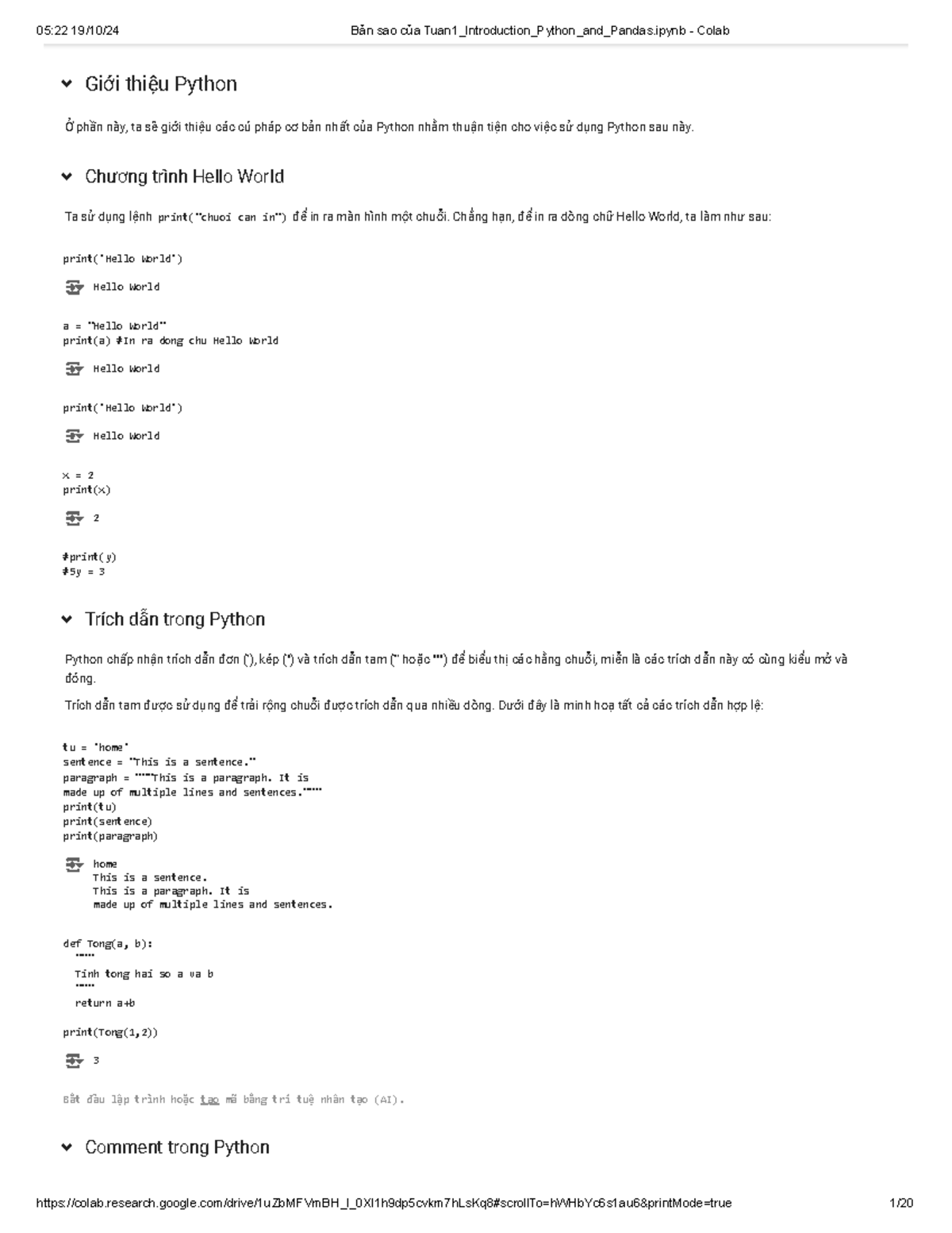 Bản sao của Tuan1 Introduction Python and Pandas.ipynb - Colab - Ở phần ...