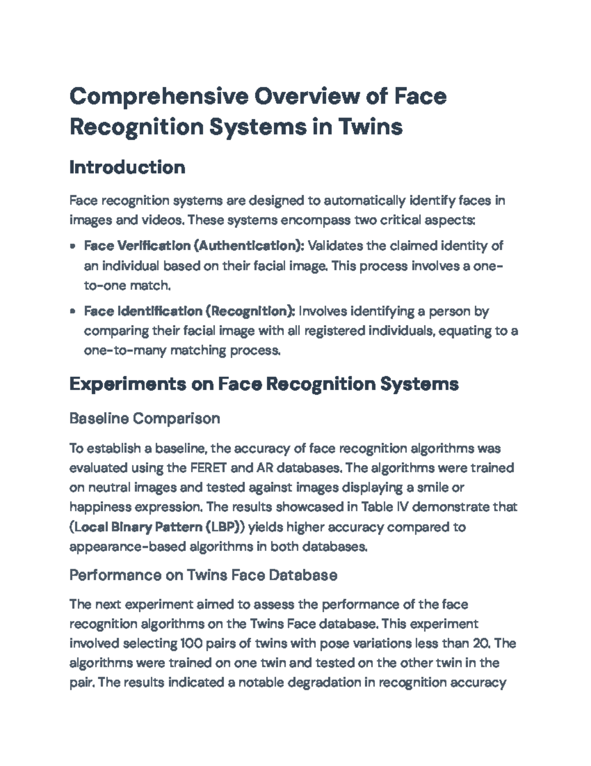 Face Recognition Systems: Challenges in Differentiating Twins ...