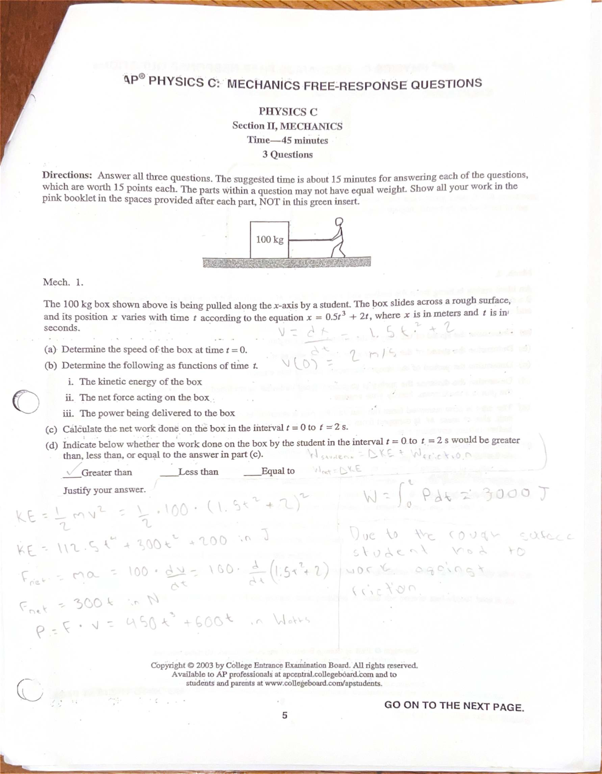 AP® PHYSICS C: MECHANICS FREE-RESPONSE QUESTIONS - Studocu