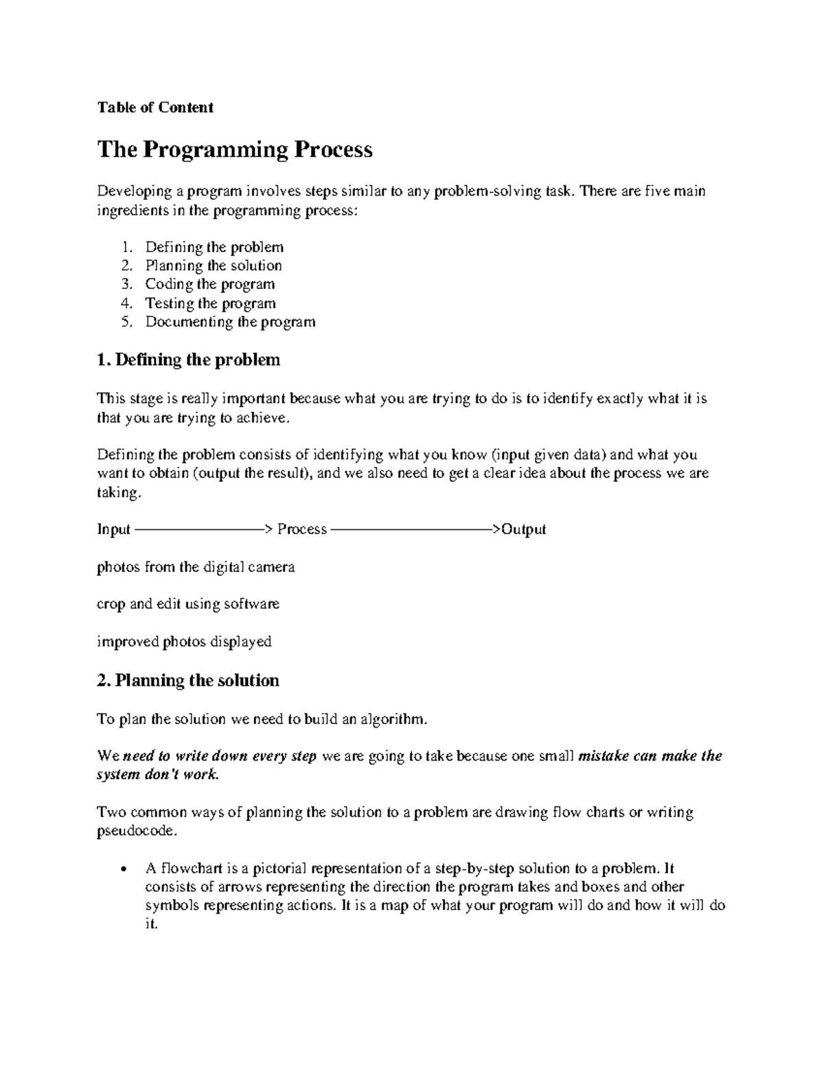 Programming Process: Steps for Software Development Guide - Studocu