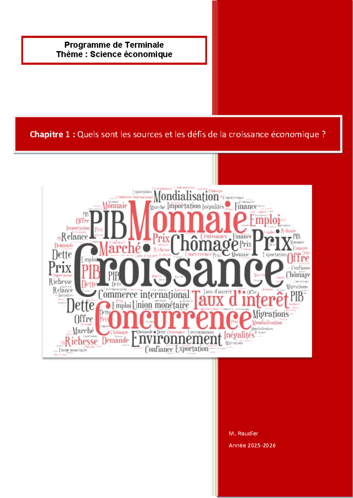 Chapitre 1 : Sources et Défis de la Croissance Économique - SES ...