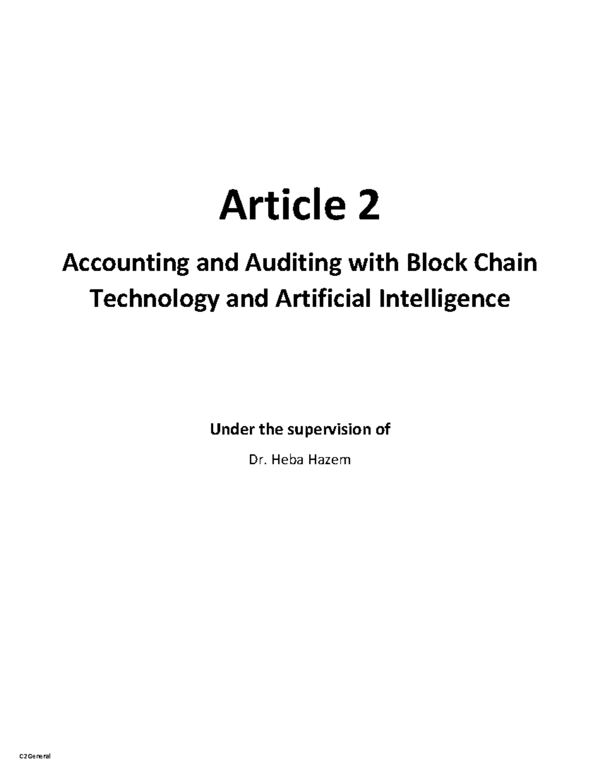 Article 2 - Accounting and auditing with blockchain technology and ...