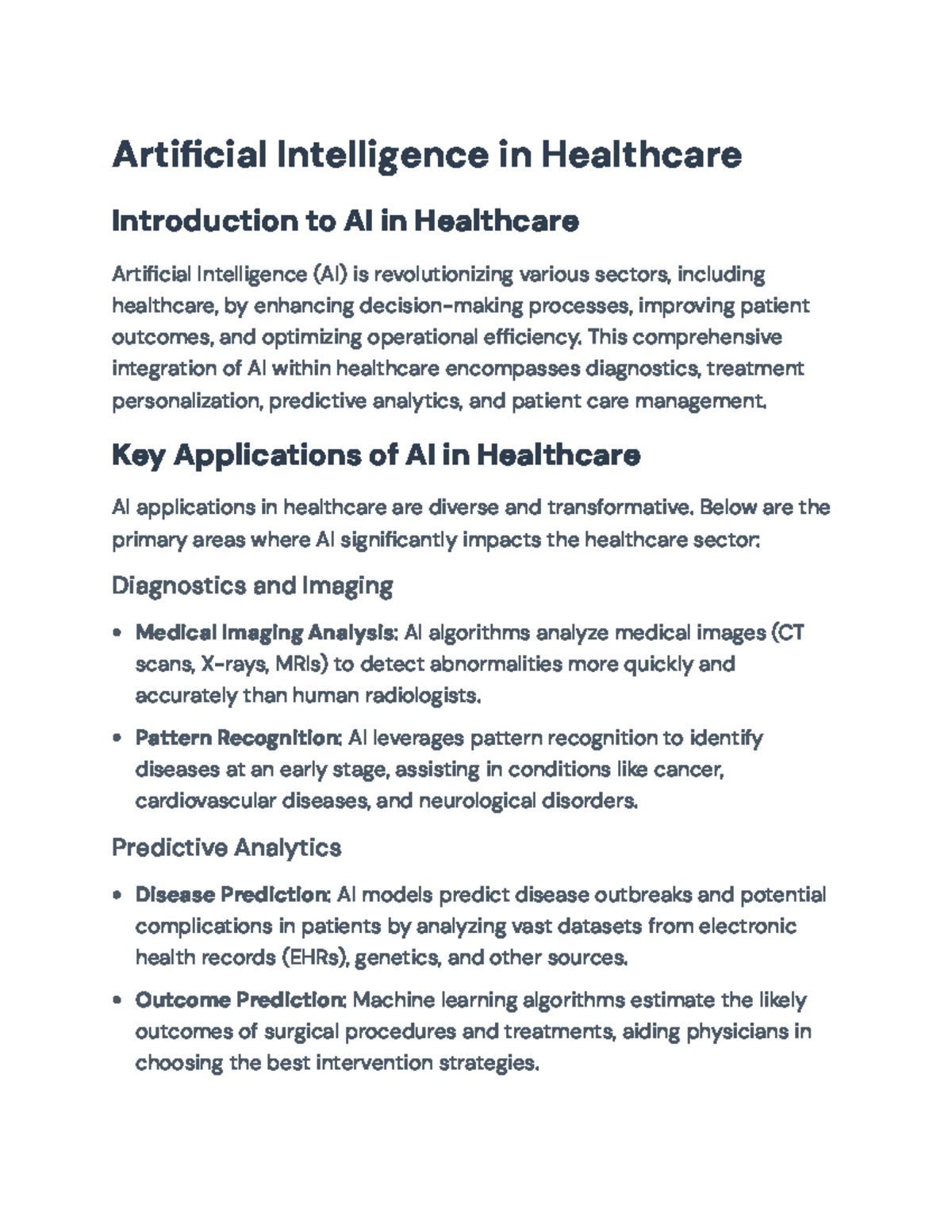AI in Healthcare: Challenges and Future Directions (Course Code: HLT301 ...