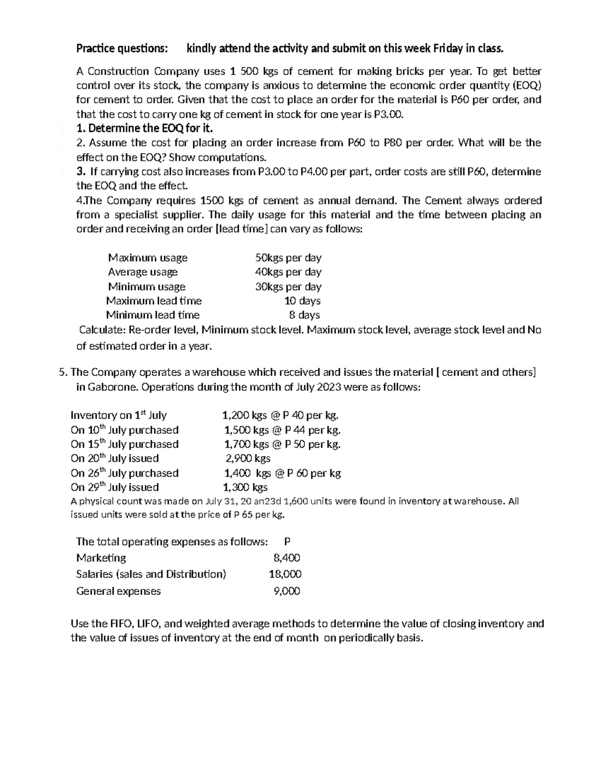 ACC 201 Course Outline: Introduction to Cost Accounting 2023 - Studocu