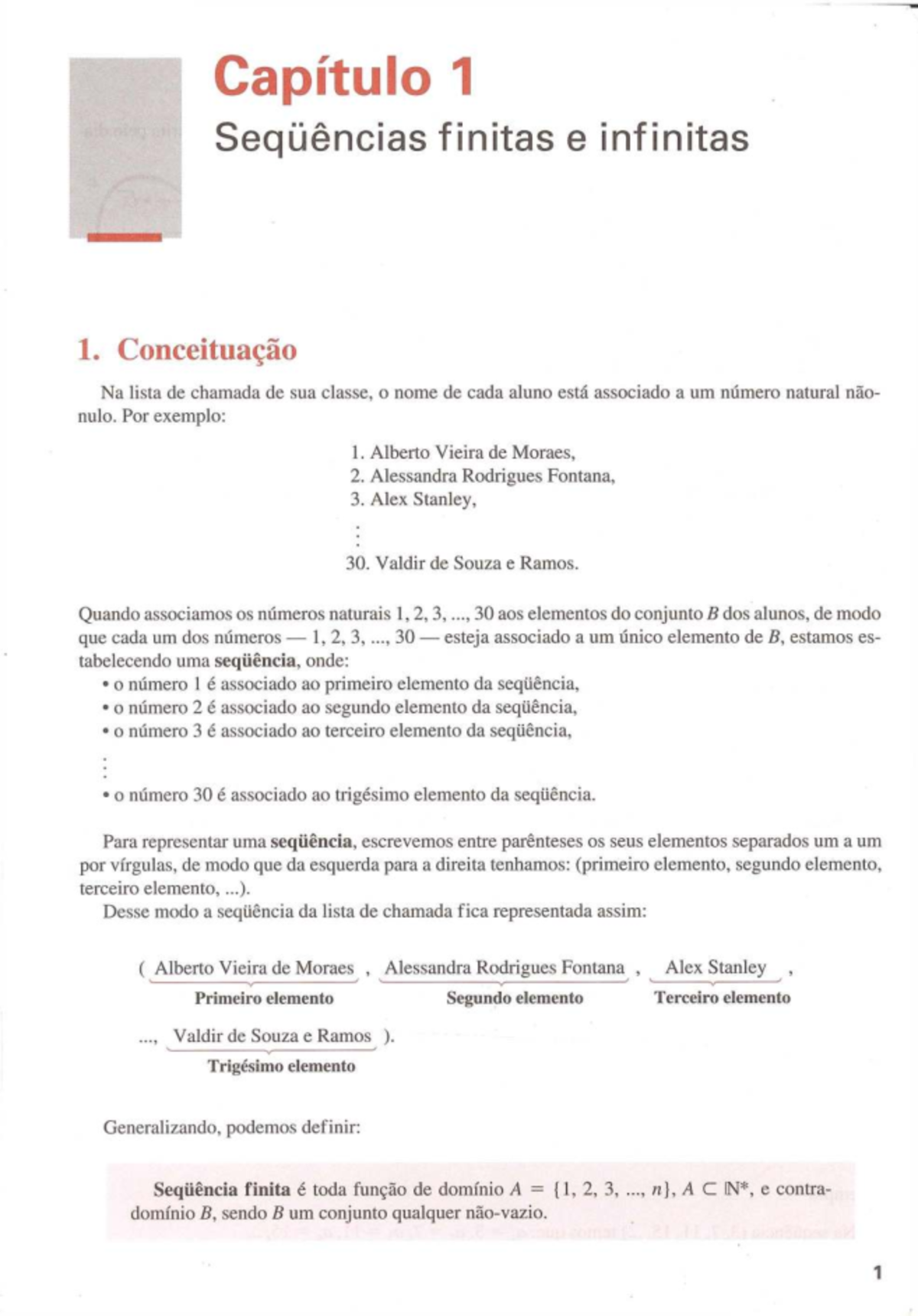 Capítulo 1: Seqüências Finitas e Infinitas - Conceituação e Exemplos ...