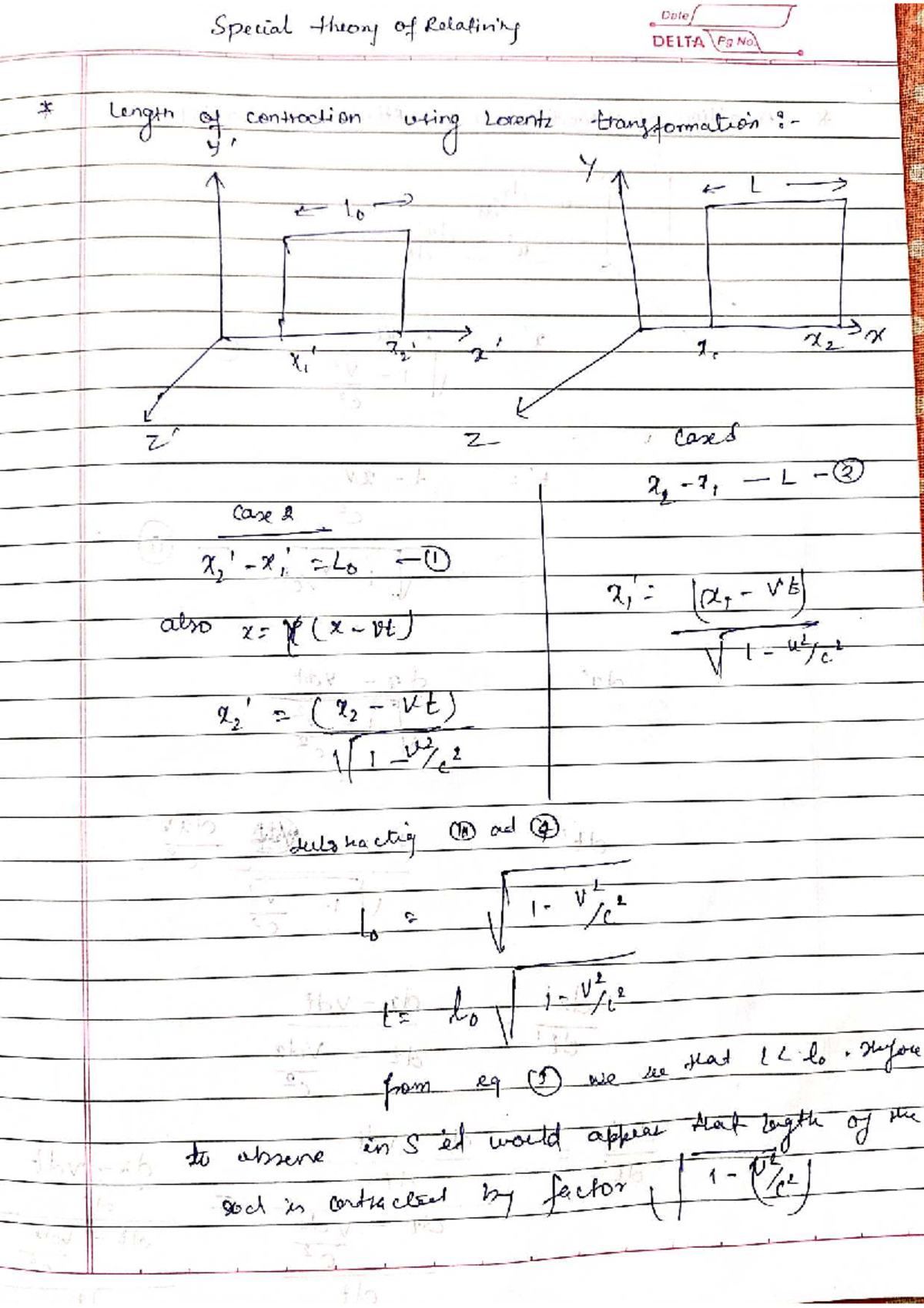 Special Theory of Relativity: Key Concepts and Formulas (PHYS 101 ...