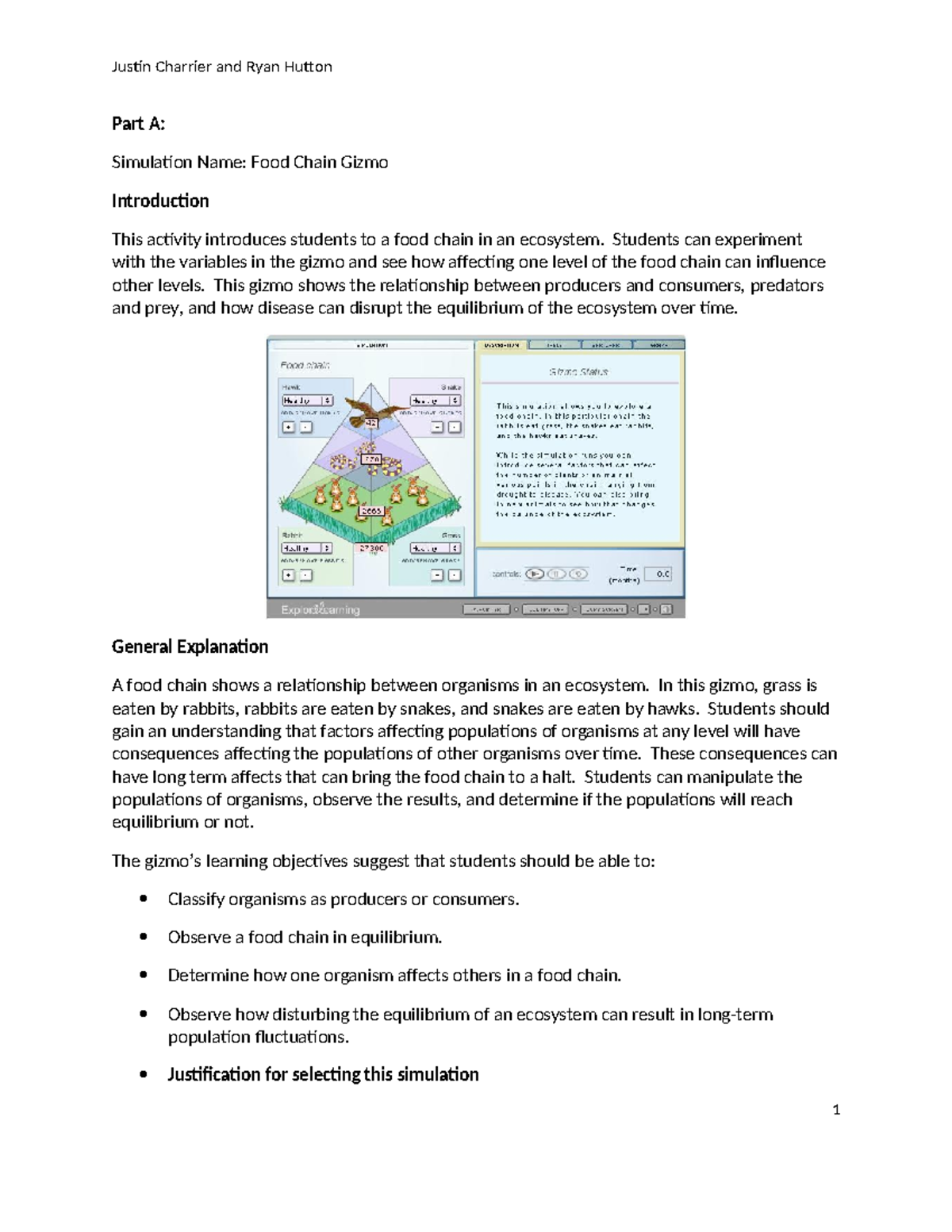 7-1-10 - Food Chain - Simulation - Part A: Simulation Name: Food Chain ...