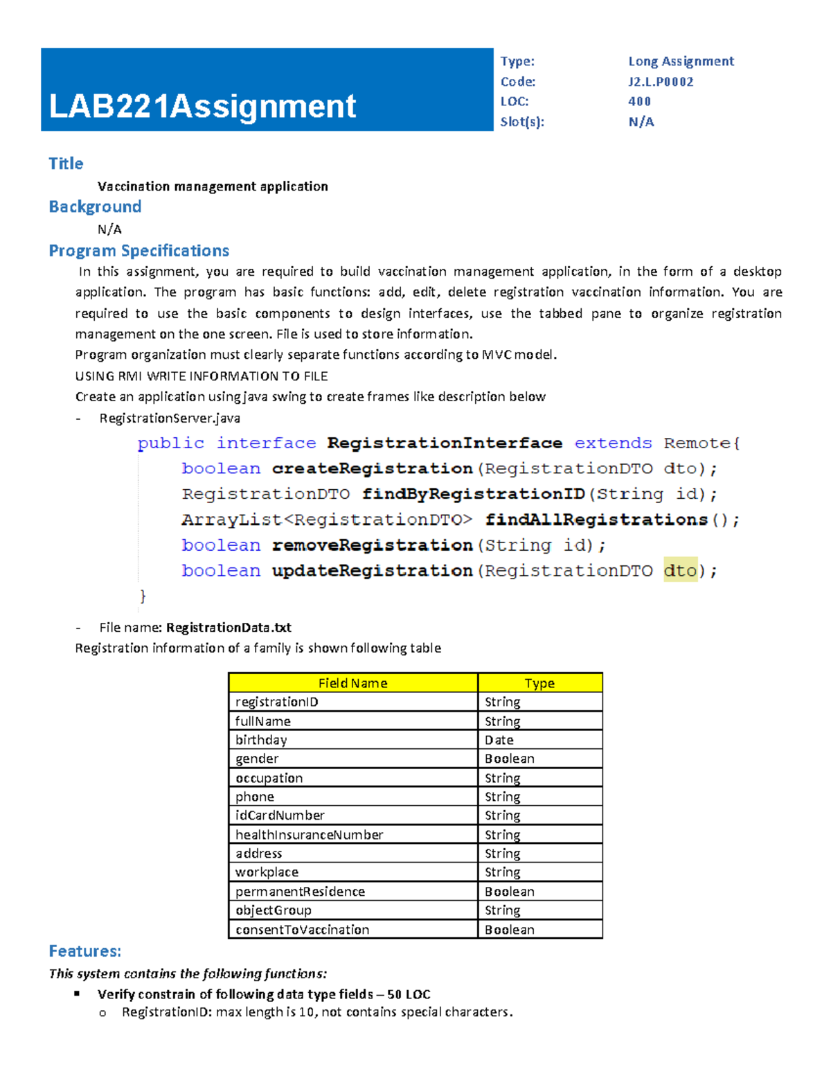 J2.L.P011.Vaccination Registration.Management.RMI - LAB221Assignment ...