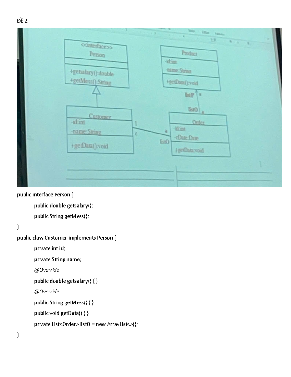 ĐỀ 2: Lập Trình Hướng Đối Tượng và Thiết Kế API (GK) - Studocu