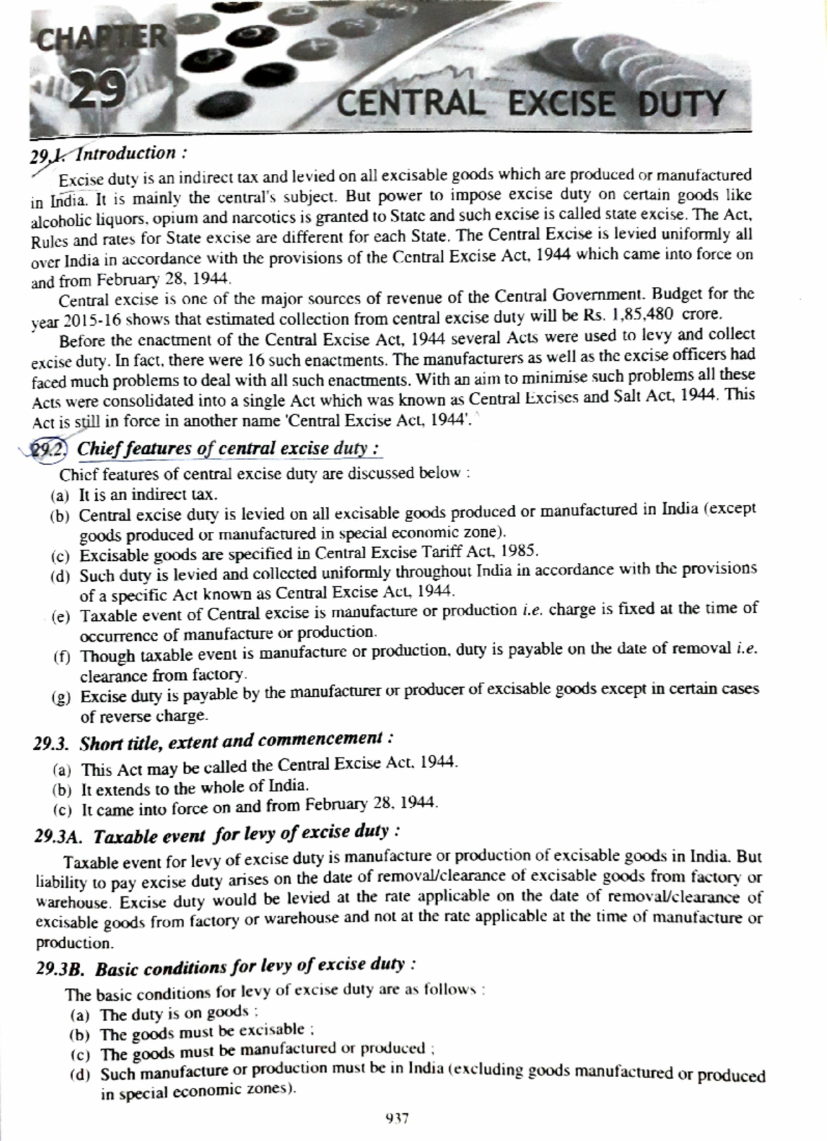 Central Excise Duty - Lecture Notes 11 Overview and Key Features - Studocu