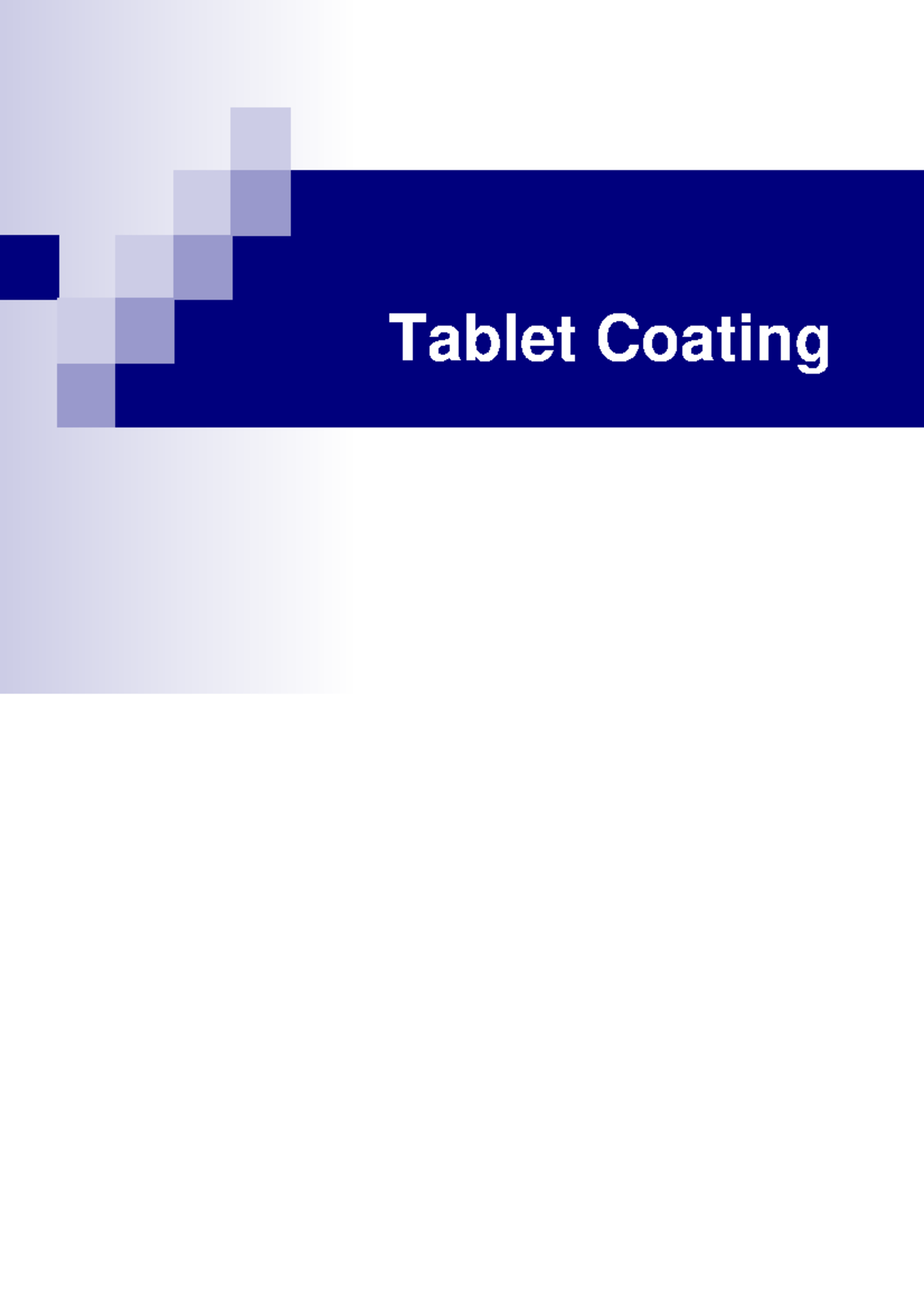 Tablet Coating Techniques and Formulations: An Overview - Studocu