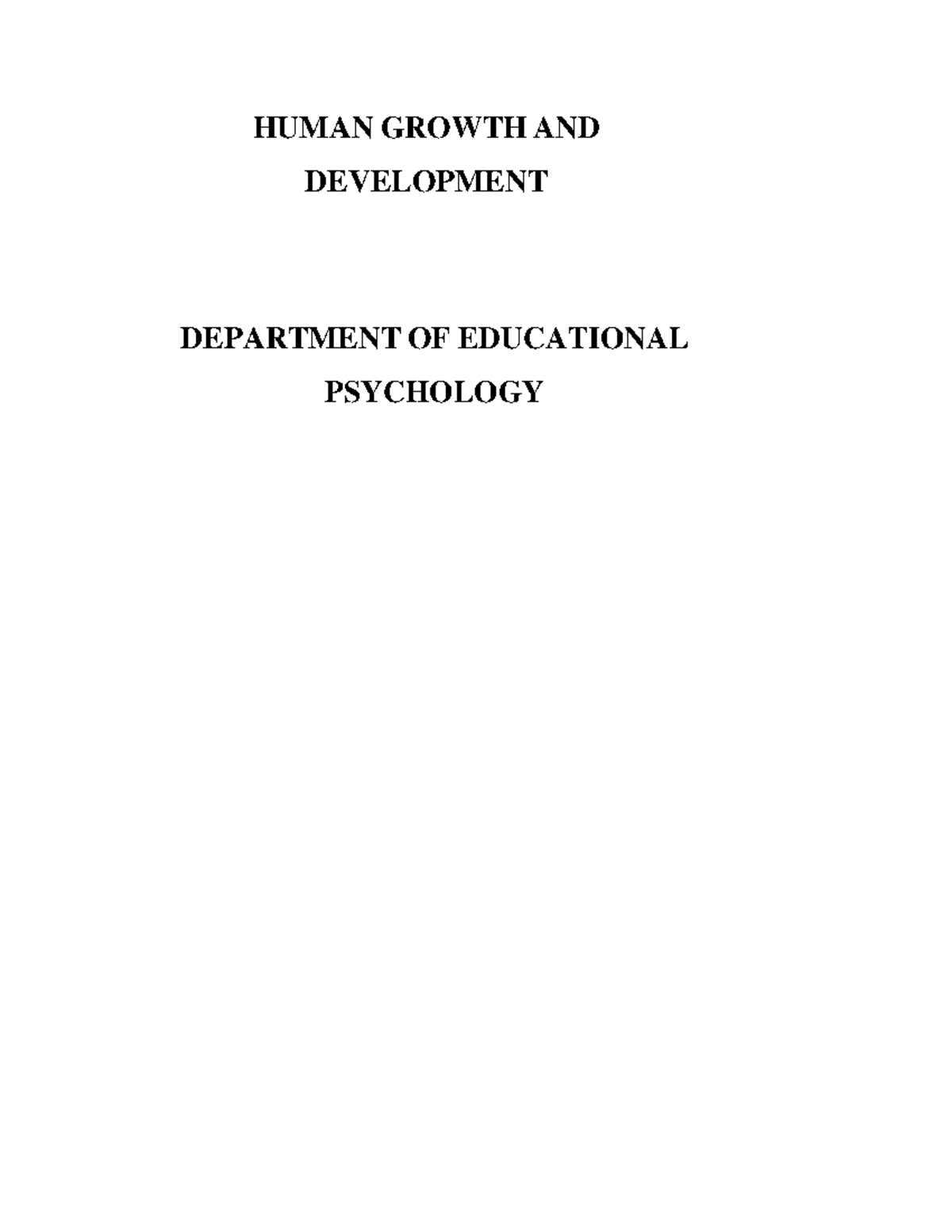 HUMAN GROWTH AND DEVELOPMENT: Comprehensive Course Notes - Studocu