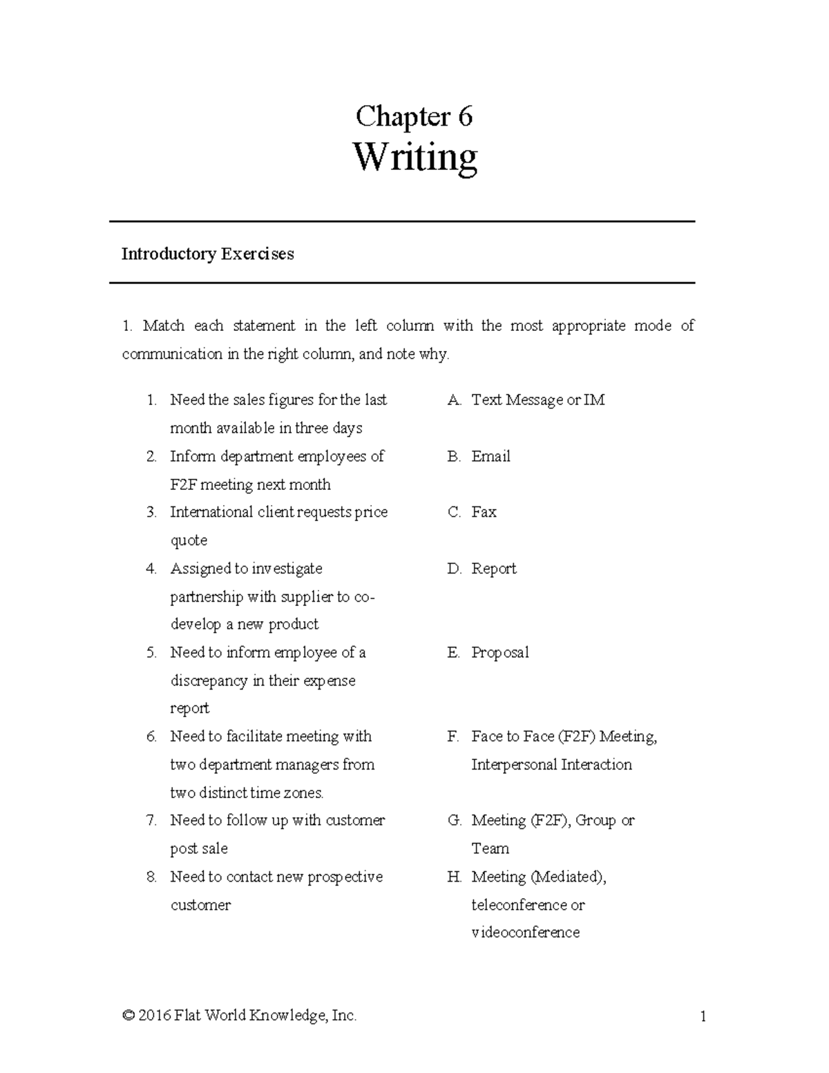 Mclean-im-ch06 - Chapter 6 Writing Introductory Exercises 1. Match each ...