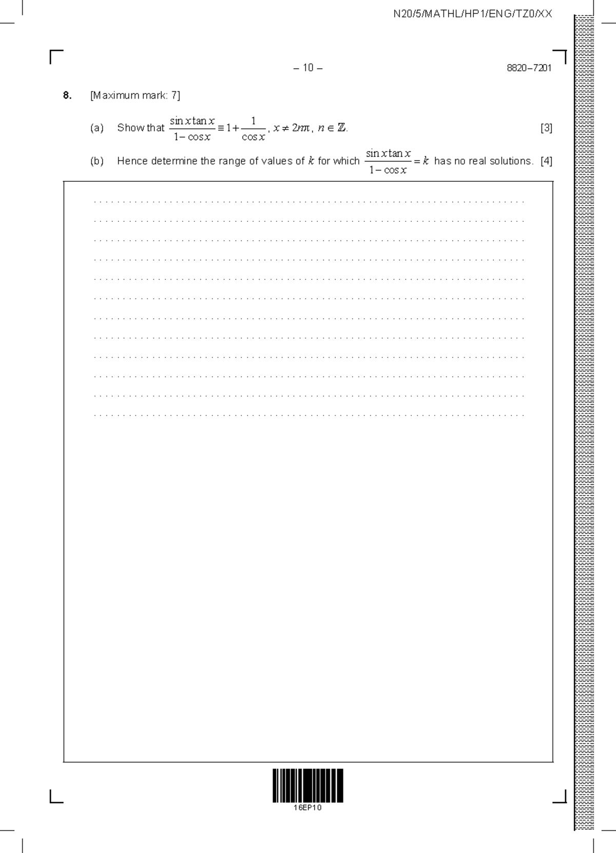 IB Math AA (数学AA) HL過去問10年分　(1) IB Math AA (数学AA) HL過去問10年分 (1)