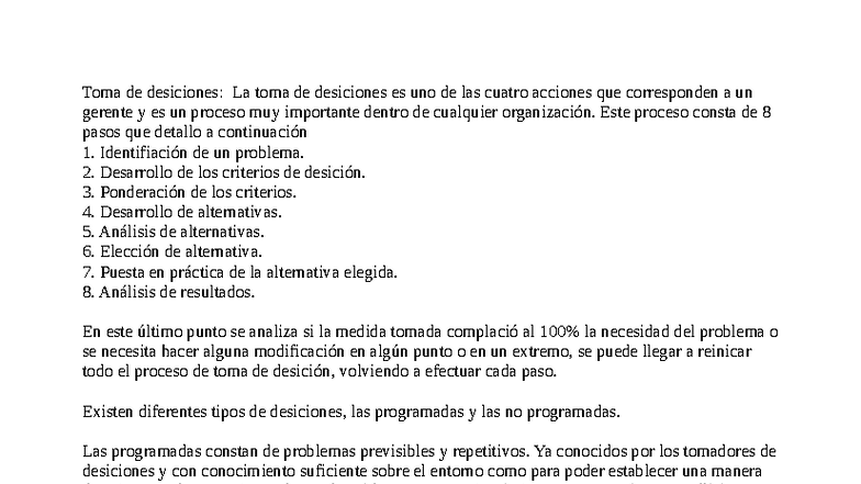 Toma de Decisiones en la Administración: Proceso y Tipos - Final Admin ...
