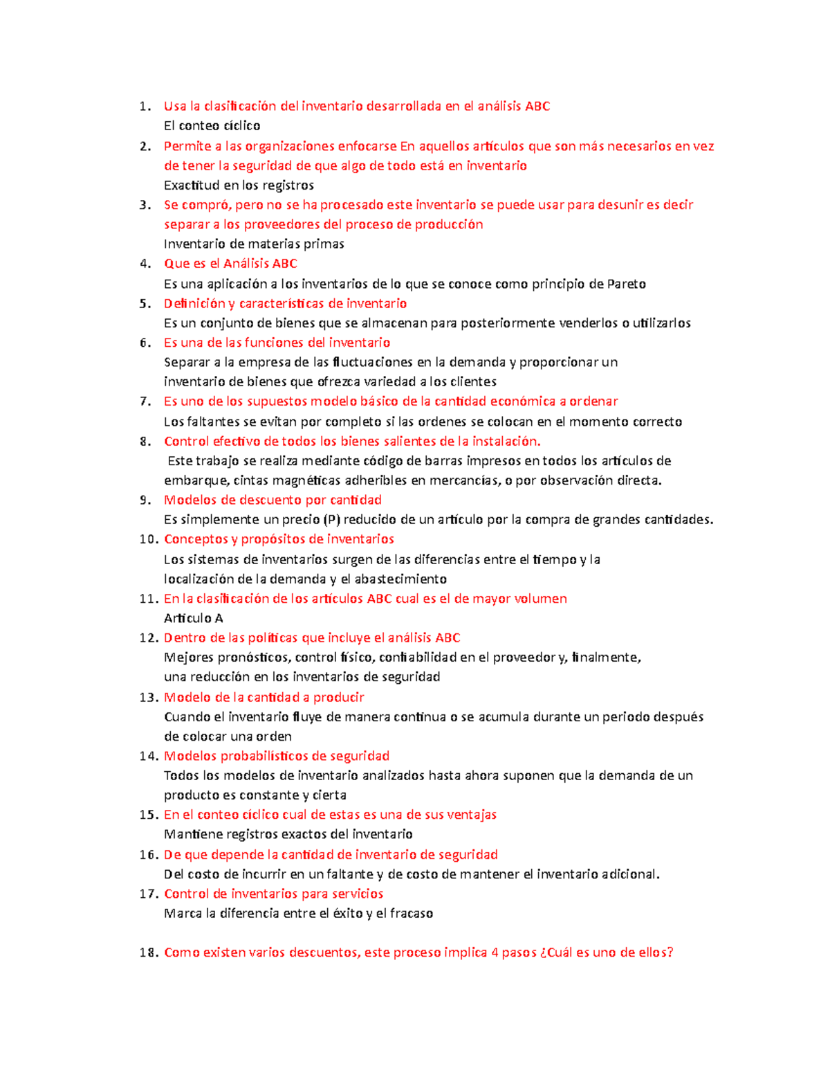 Examen Final U4: Análisis y Control de Inventarios ABC - Studocu