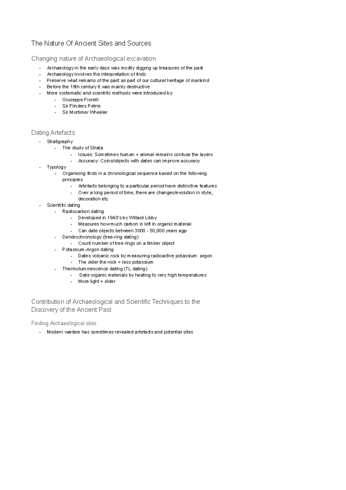 Ancient Archaeology: Year 11 Study Notes on Historical Sites and ...