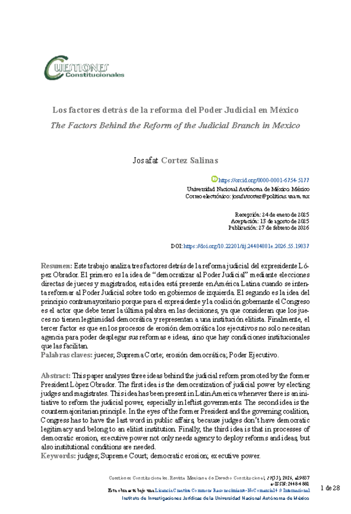 Factores Clave en la Reforma del Poder Judicial en México: Análisis ...