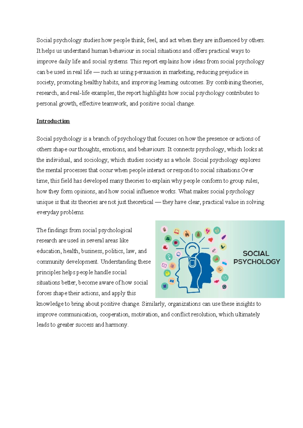 Social Psychology: Understanding Human Behavior and Social Influence ...
