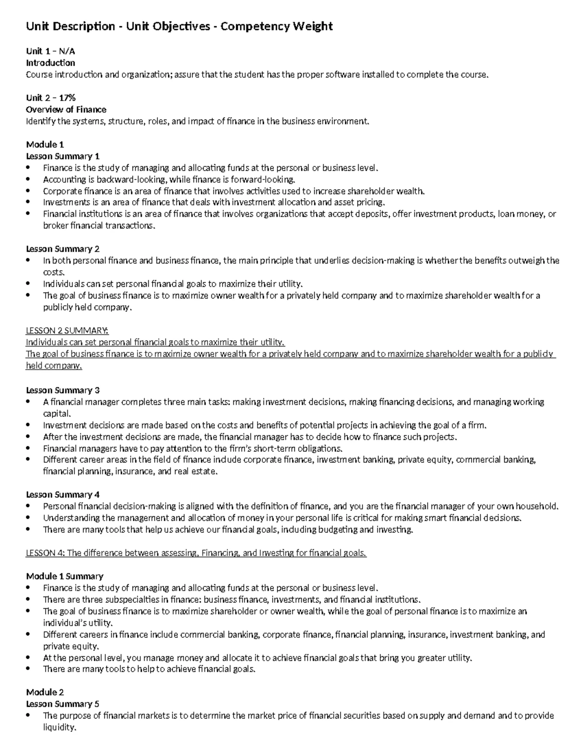 D076 Finance Assessment Study Guide: Key Concepts and Definitions - Studocu