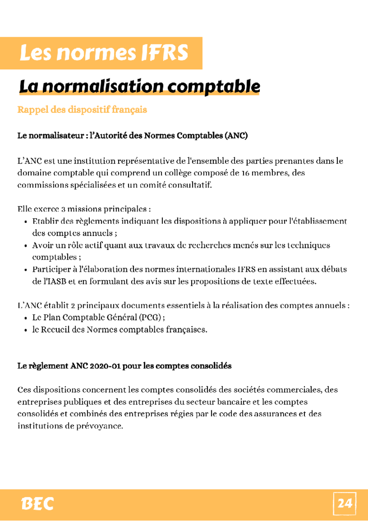 Comptabilité Approfondie CC1 : Notes sur Chapitres 1, 2 et 3 - Studocu