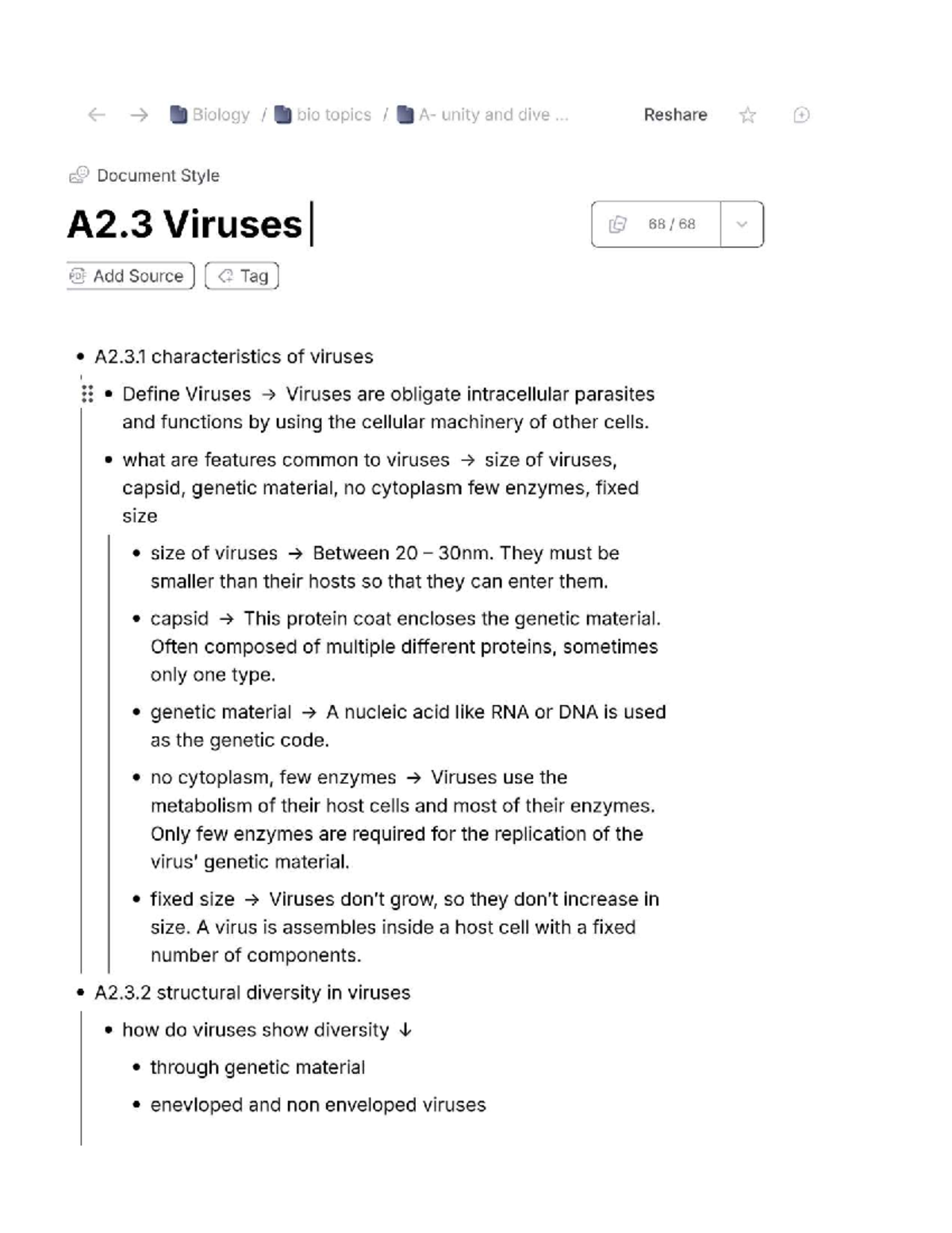 A2.3 Viruses - Key Concepts and Life Cycle Overview in Biology - Studocu