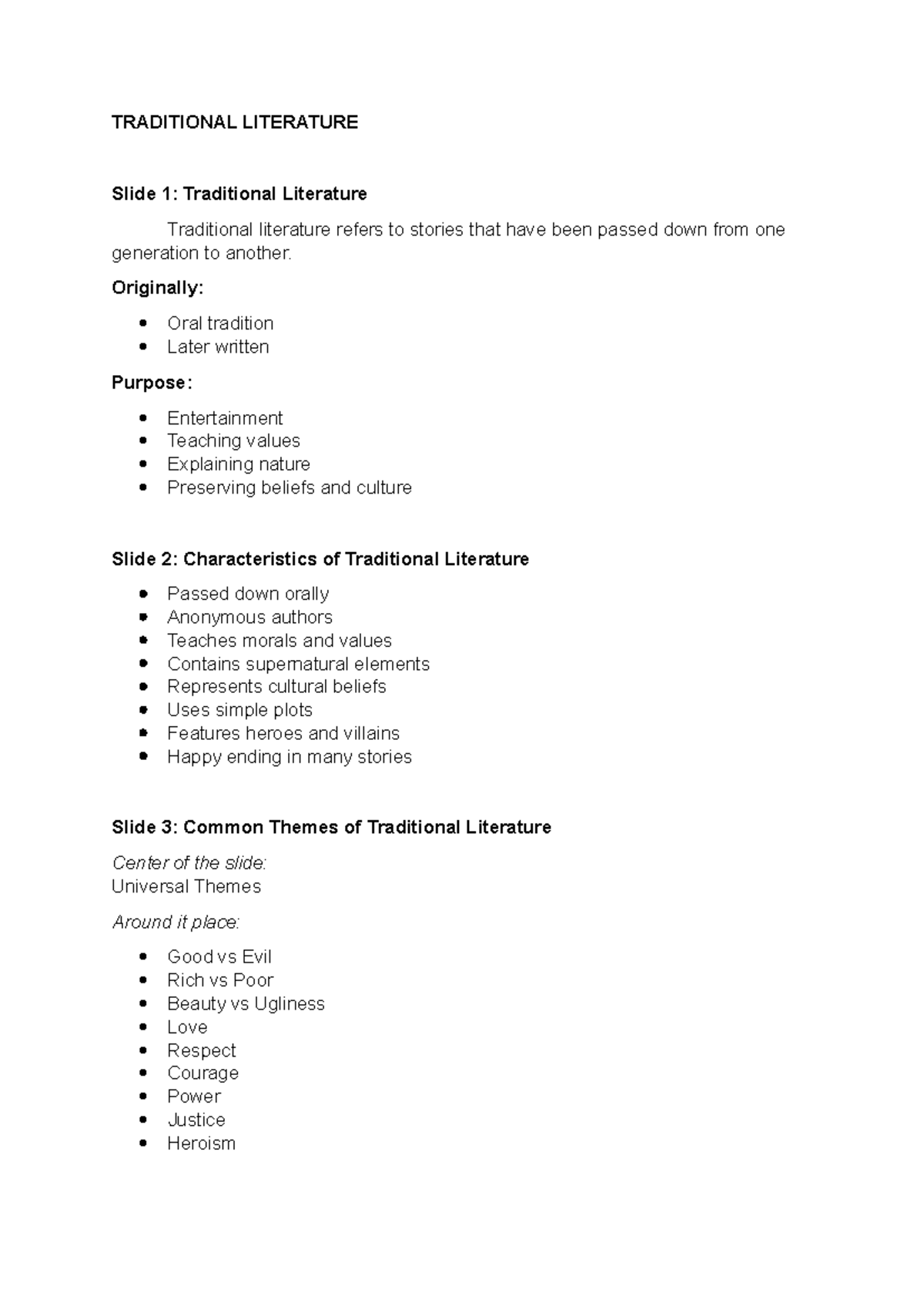 Traditional Literature Overview: Themes, Characteristics & Legends ...