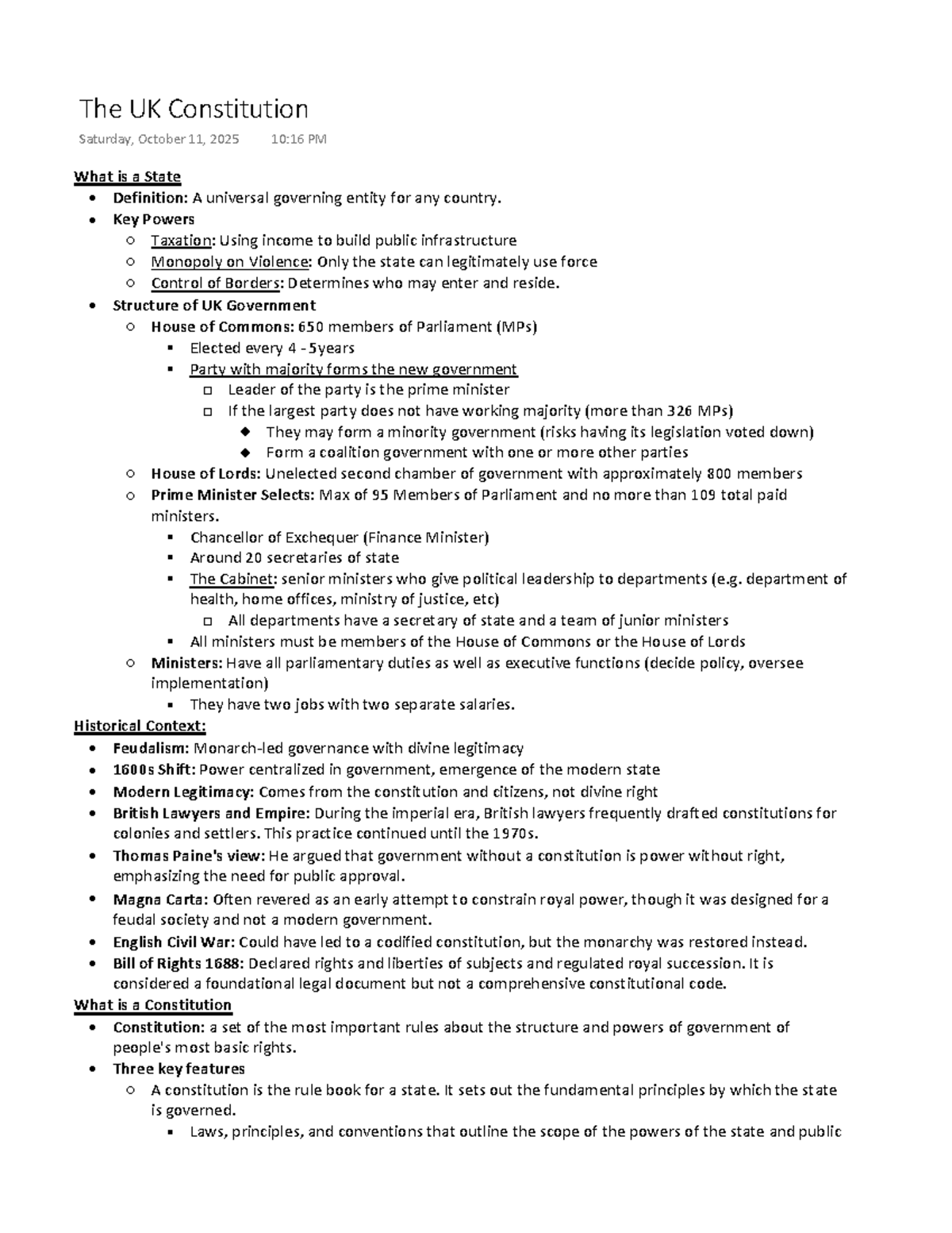 The UK Constitution: Key Features and Government Structure Overview ...