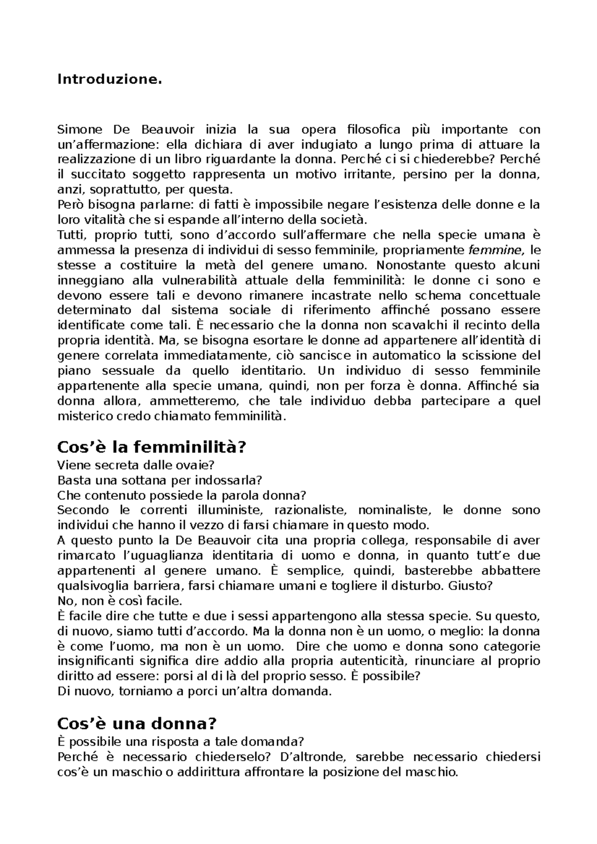 simone de beauvoir il secondo sesso