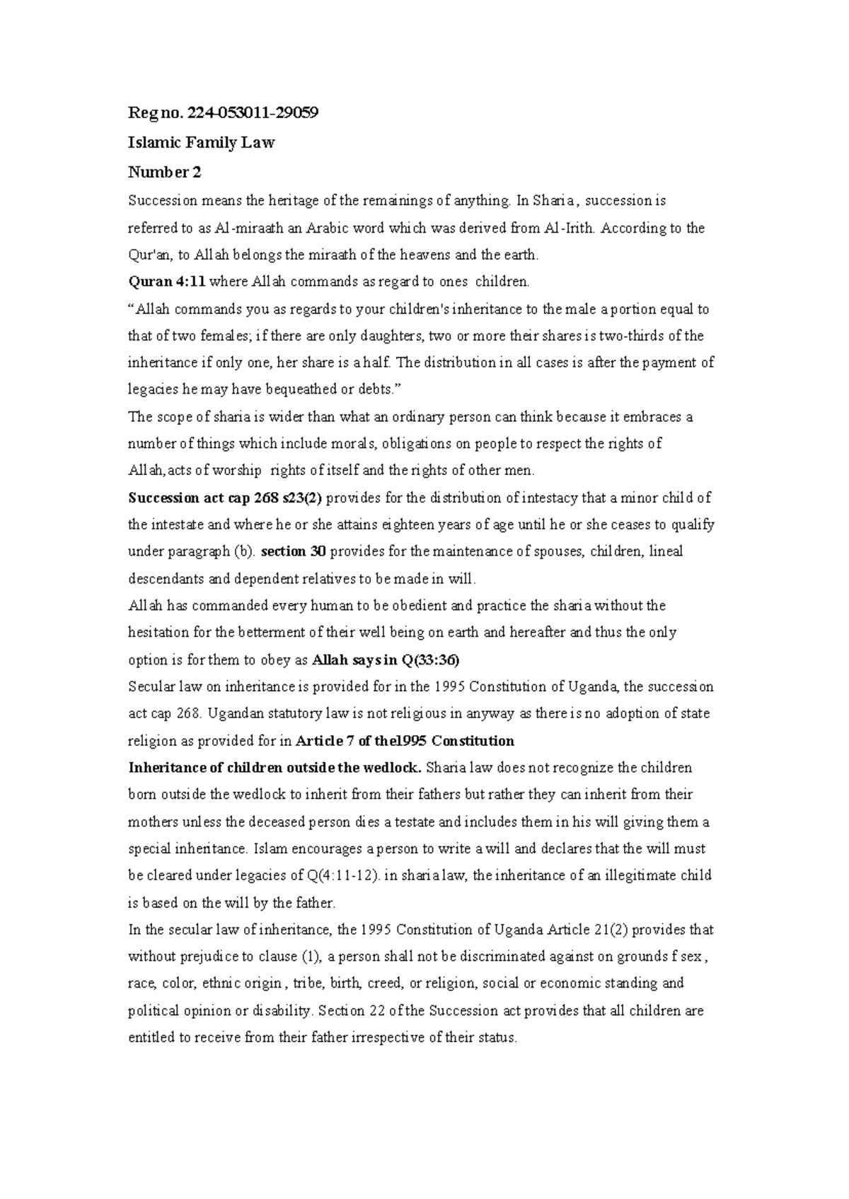 Islamic Family Law 1: Understanding Succession in Sharia and Secular ...