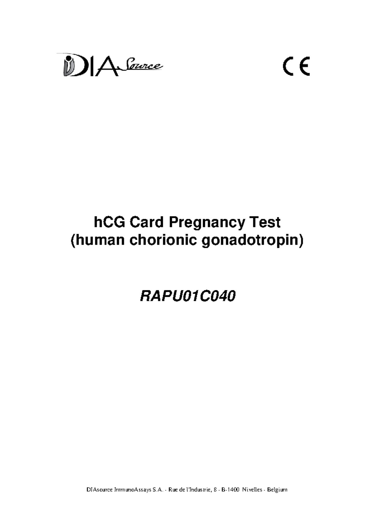 hCG Card Pregnancy Test Instructions and Guidelines RAPU01C040 - Studocu