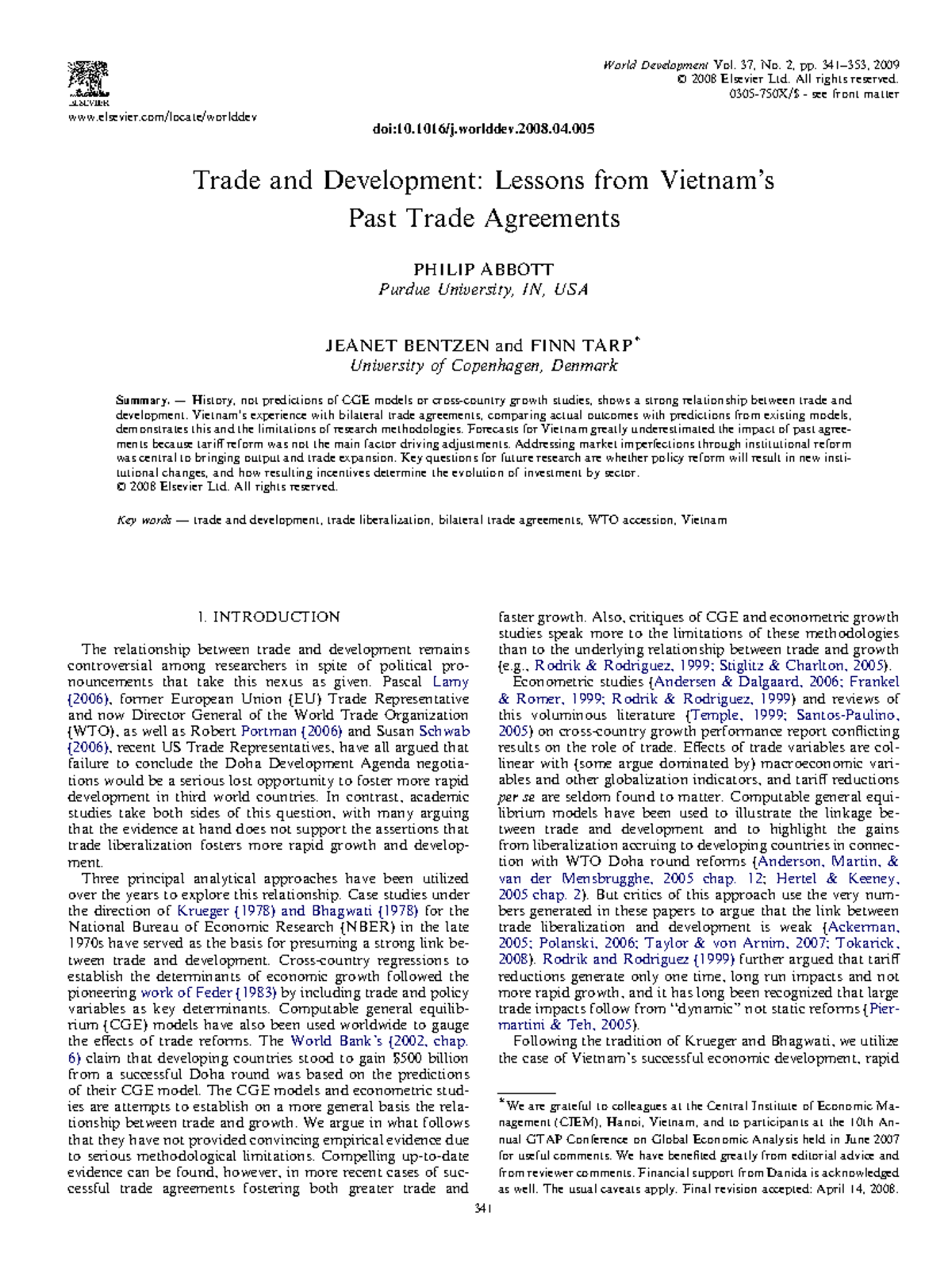 Trade and Development: Lessons from Vietnam's Past Agreements (ECO 101 ...