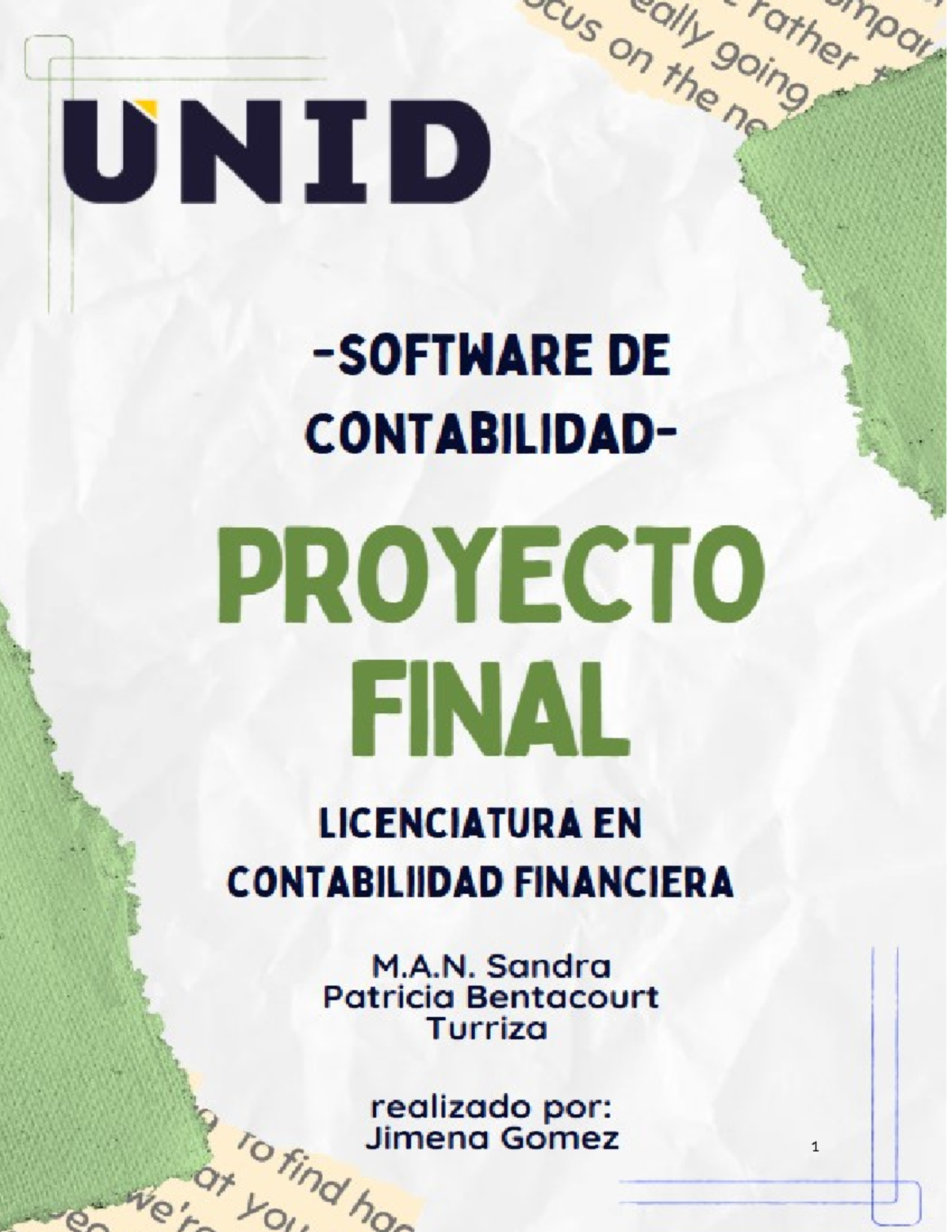 Proyecto Final ^J Software de Contabilidad y Asientos Contables - Studocu