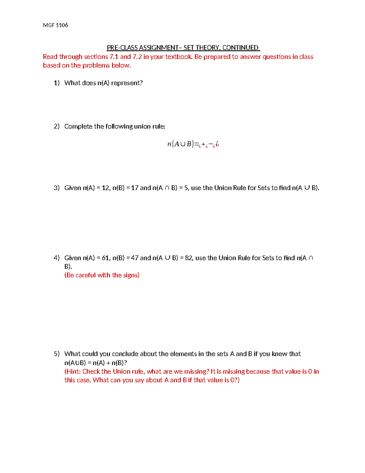 Pre-Class+Week+2+%28Union+Rule+of+Sets%29+Spring+2024 - MGF 1106 PRE ...