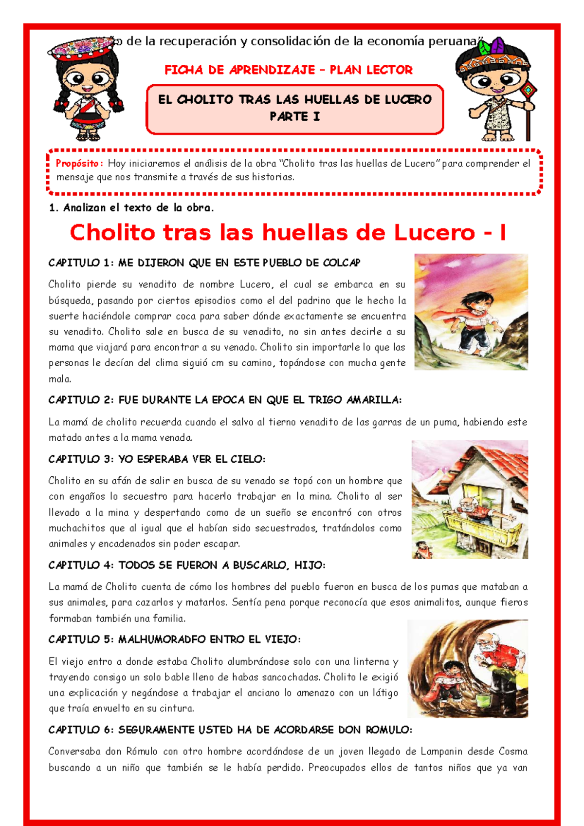Ficha de Aprendizaje: Análisis de "Cholito tras las Huellas de Lucero" - Parte I - Document Preview