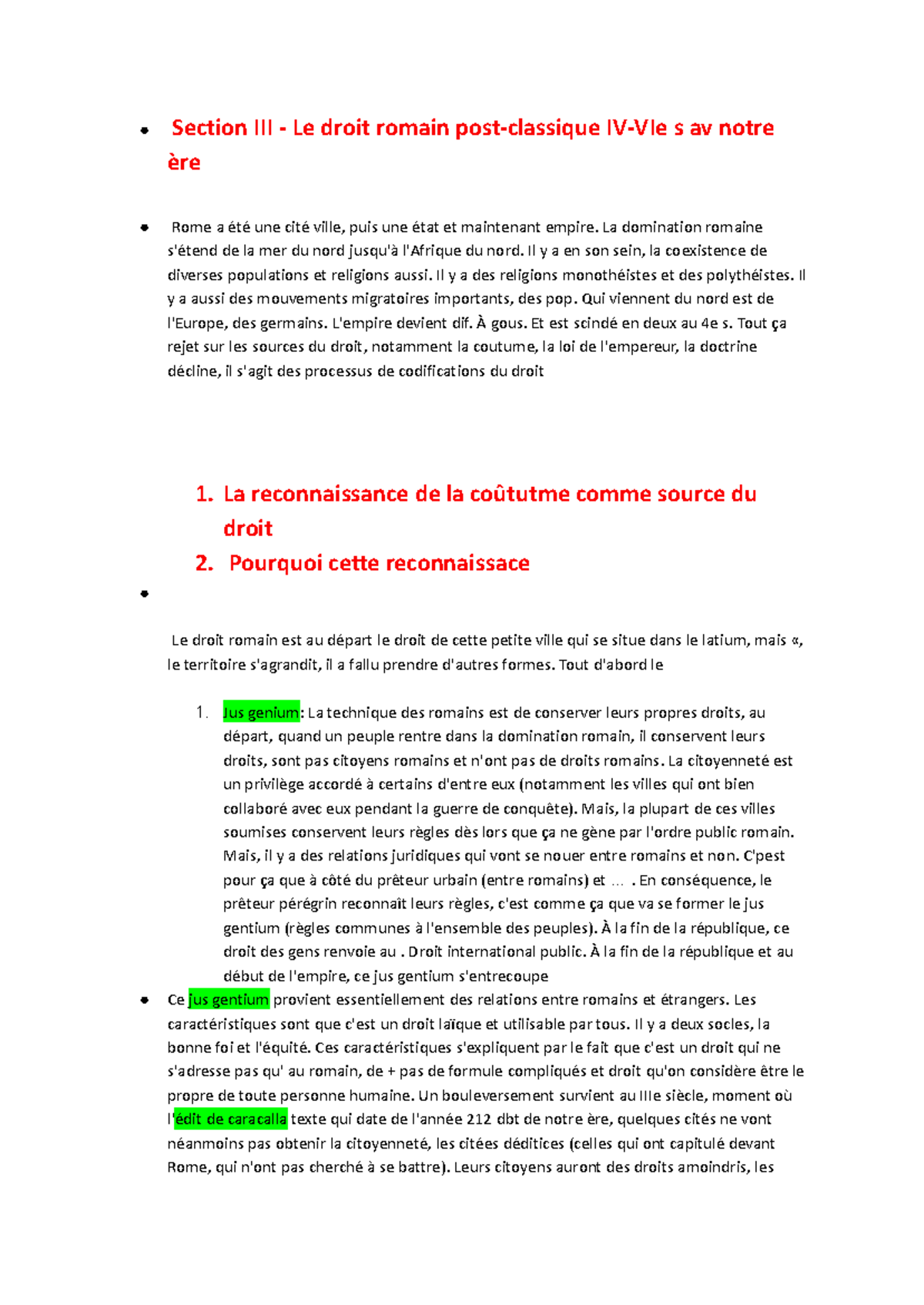 IHD - Chapitre 1 : Le Droit Romain et ses Sources - Studocu