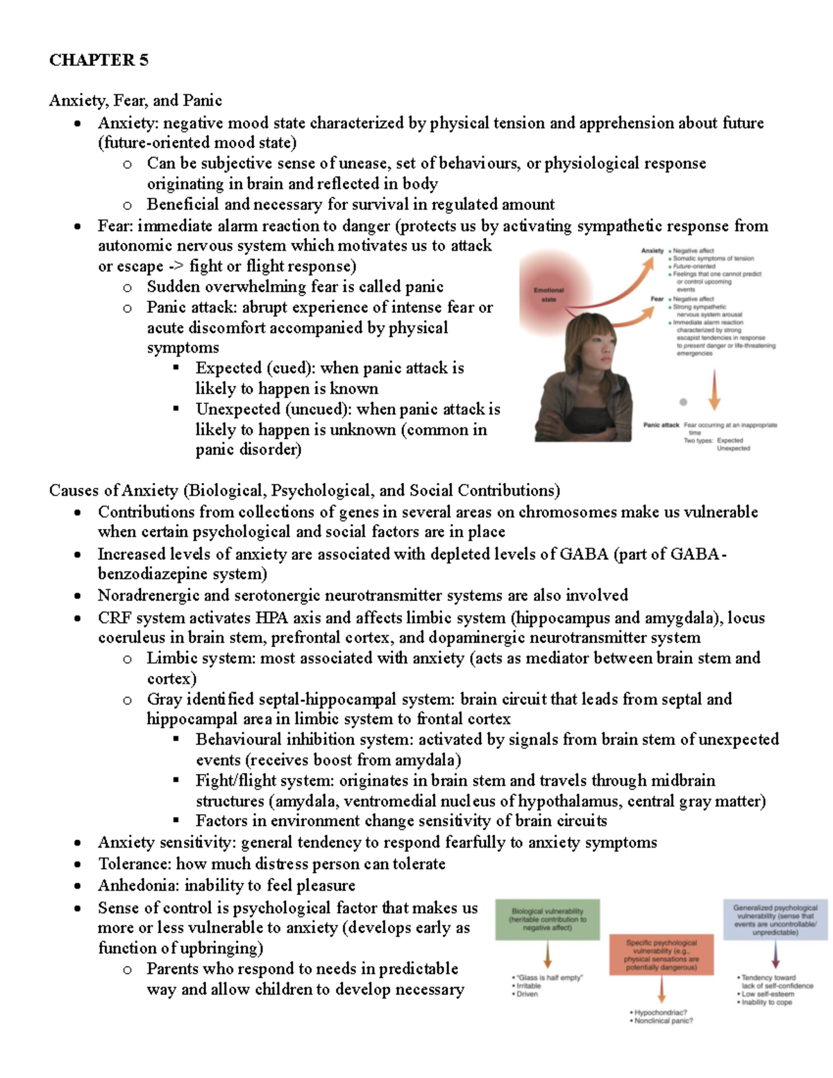 Test 2 (5, 6, 7, 8) - Key Concepts on Anxiety and Panic Disorders - Studocu
