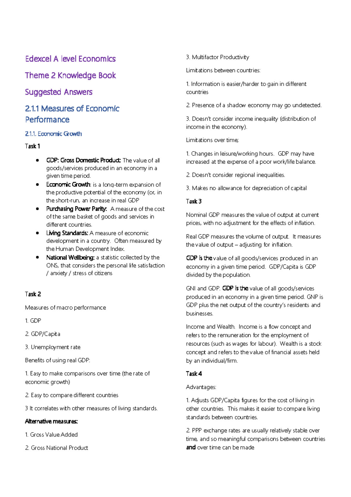 Edexcel A Level Economics Theme 2 Suggested Answers - Studocu