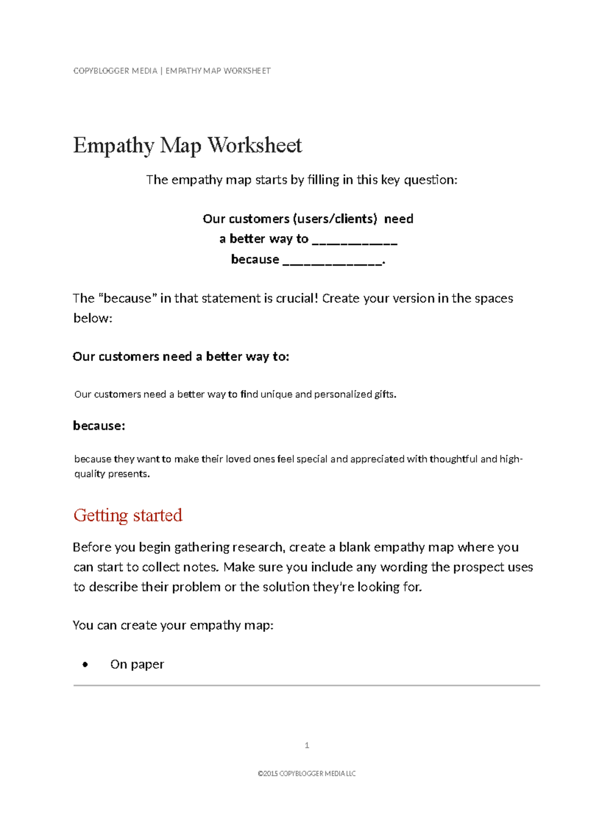 Empathy-Map-Workbook - Empathy Map Worksheet The empathy map starts by ...