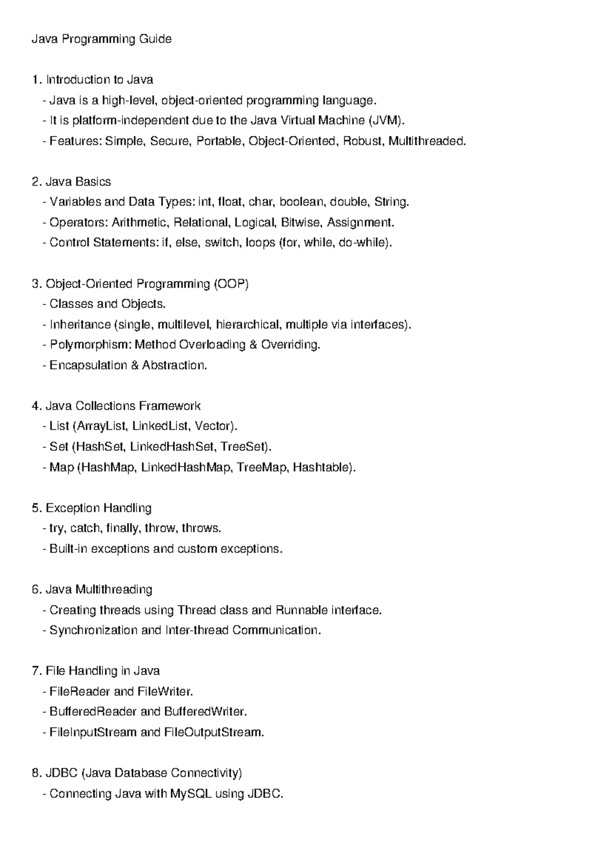 Java Programming Guide - Java Programming Guide Introduction to Java ...