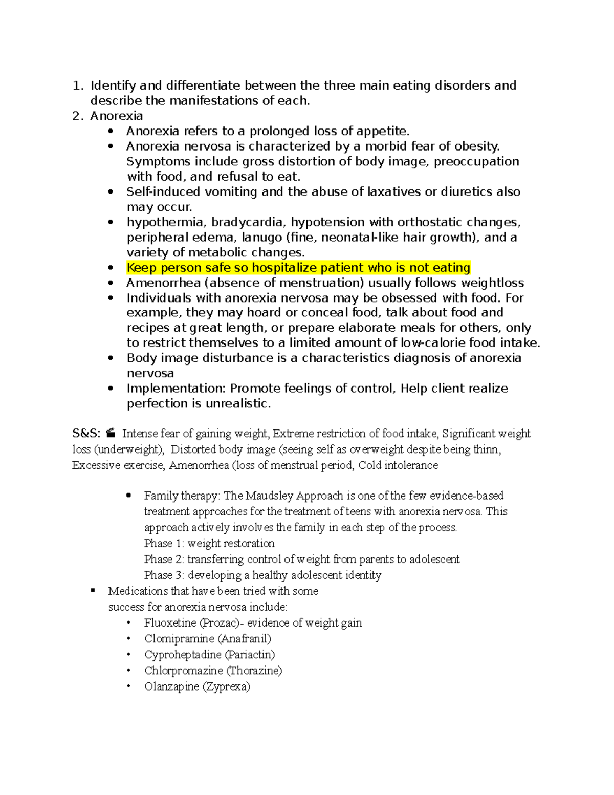 Eating Disorders Overview: Anorexia, Bulimia, and Body Image - Studocu